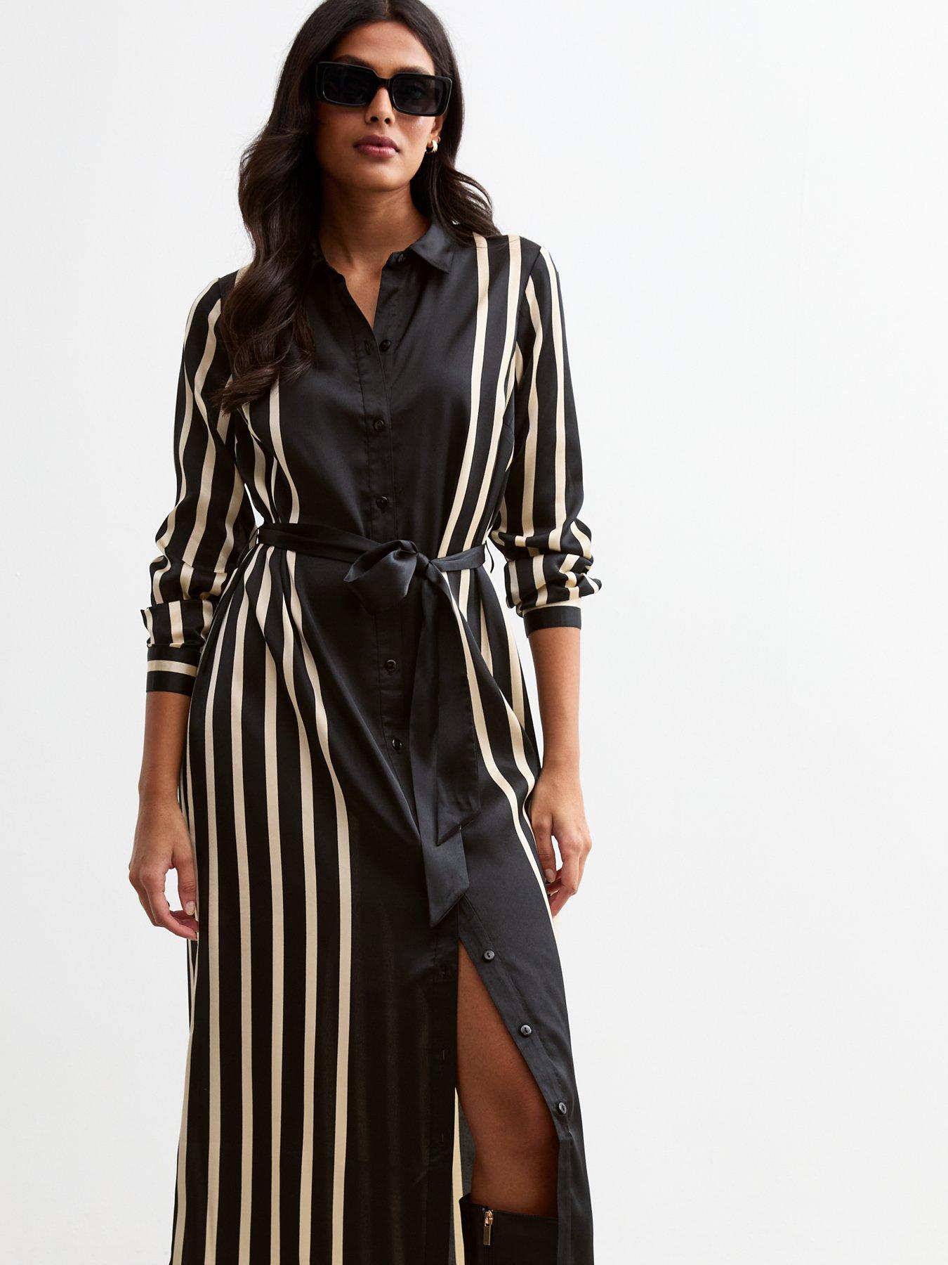 new-look-black-satin-striped-belted-midi-dressback