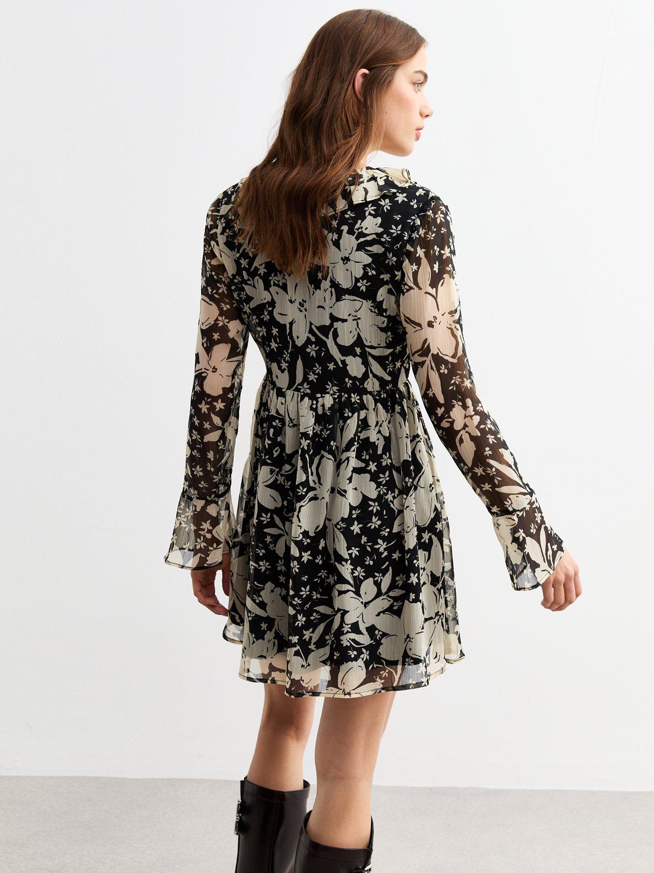 new-look-cream-floral-tie-neck-chiffon-mini-dress-printstillFront