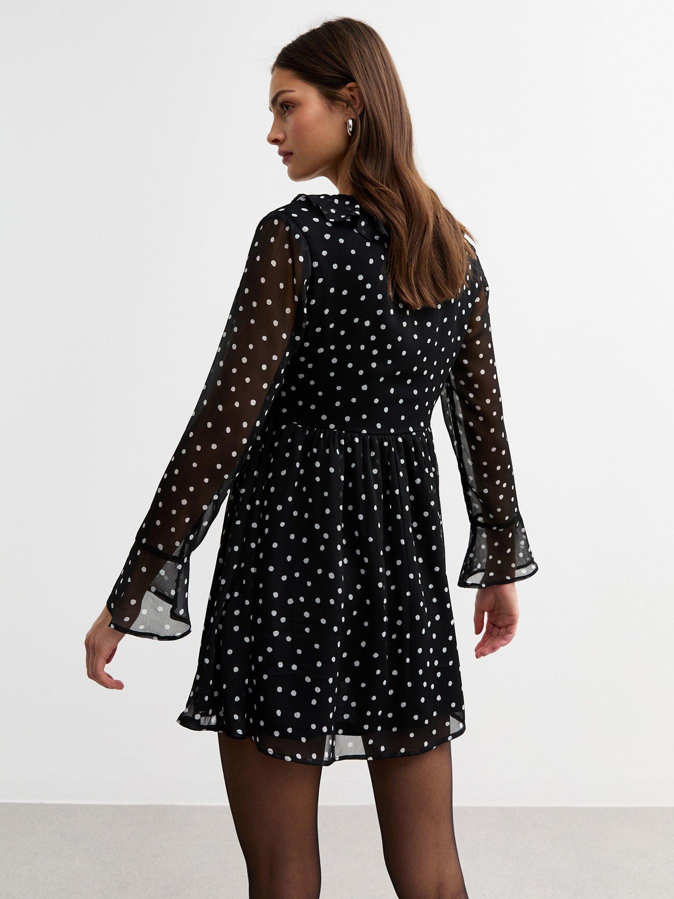 new-look-black-spotted-tie-front-chiffon-mini-dress-printstillFront