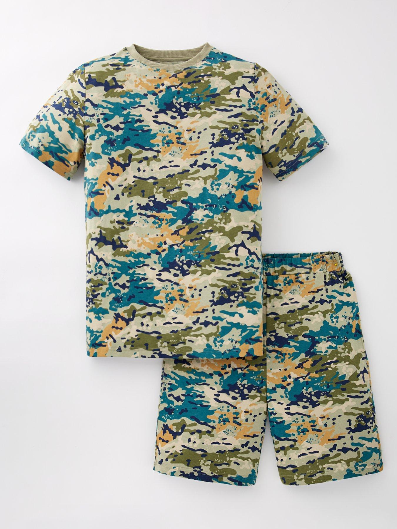 undefined Boys Camo Shortie Pyjama Set