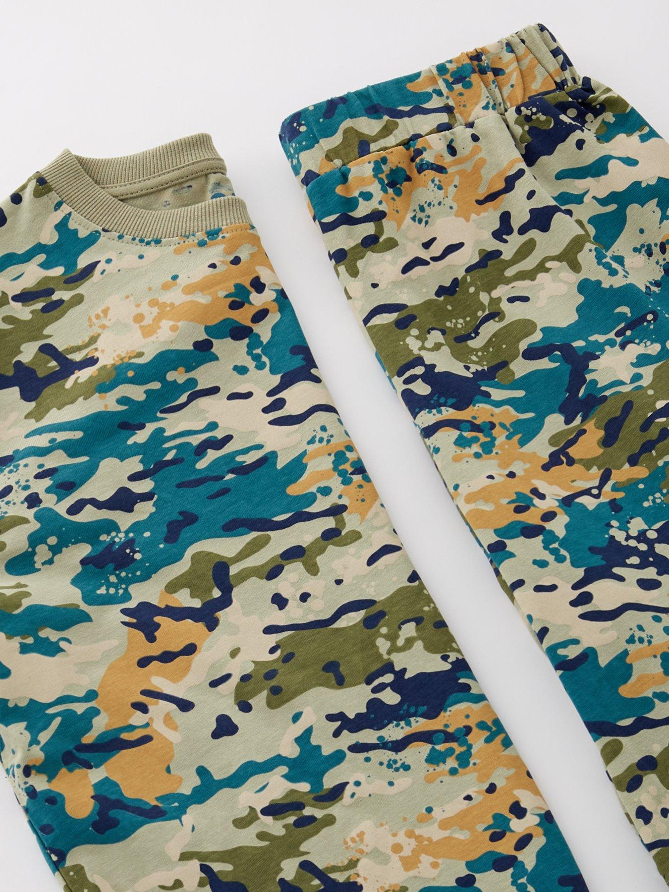 Image 3 of 4 of V by Very Boys Camo Shortie Pyjama Set