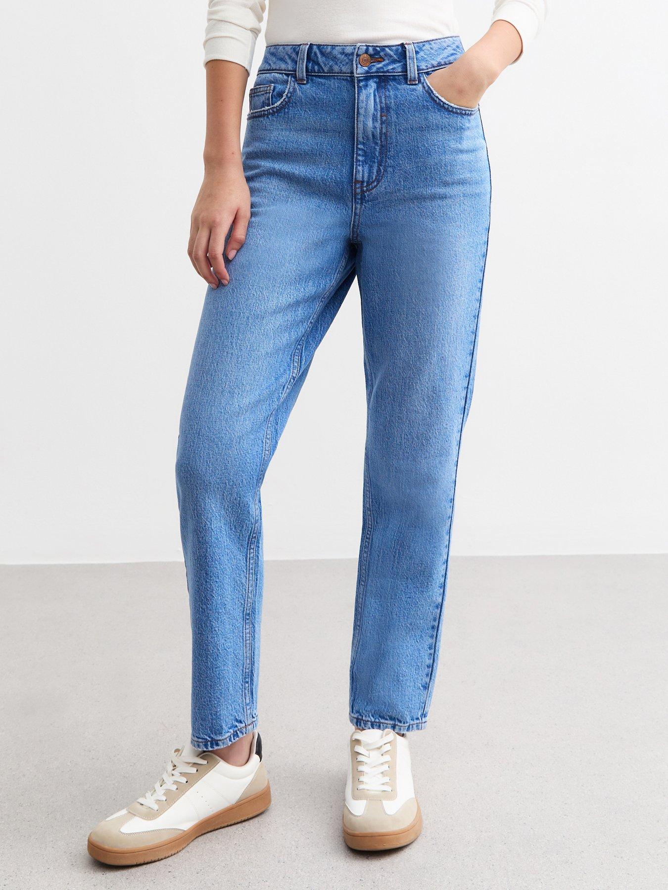 New Look Slim Fit Denim Mom Jeans - Blue