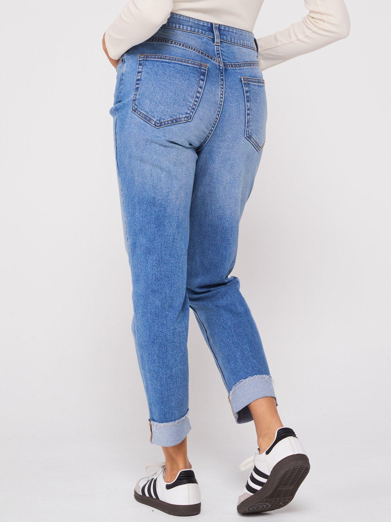 Image 2 of 6 of V by Very Girlfriend Straight Jeans - Mid Wash