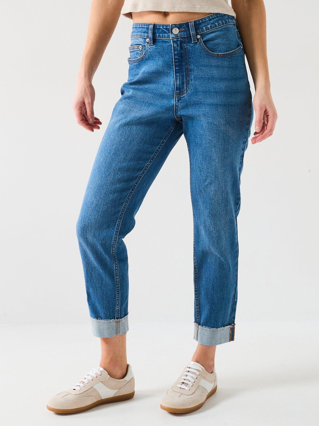 Image 1 of 6 of V by Very Girlfriend Straight Jeans - Dark Wash