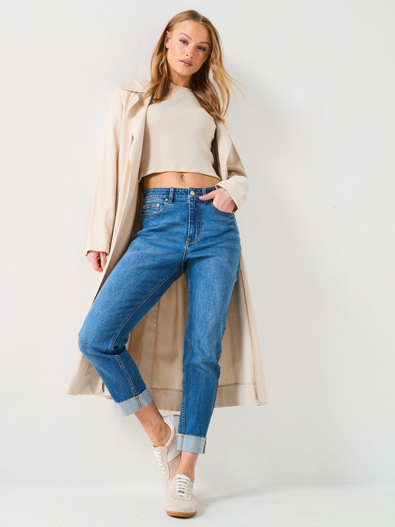 Image 3 of 6 of V by Very Girlfriend Straight Jeans - Dark Wash