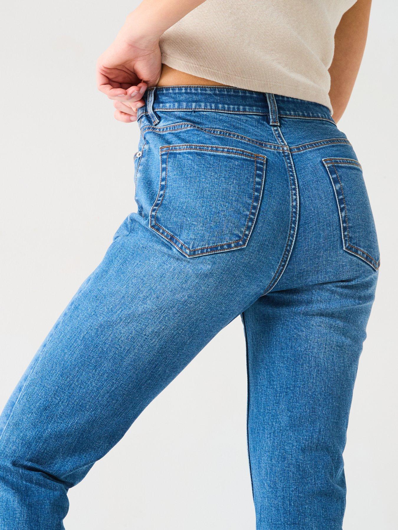 Image 4 of 6 of V by Very Girlfriend Straight Jeans - Dark Wash