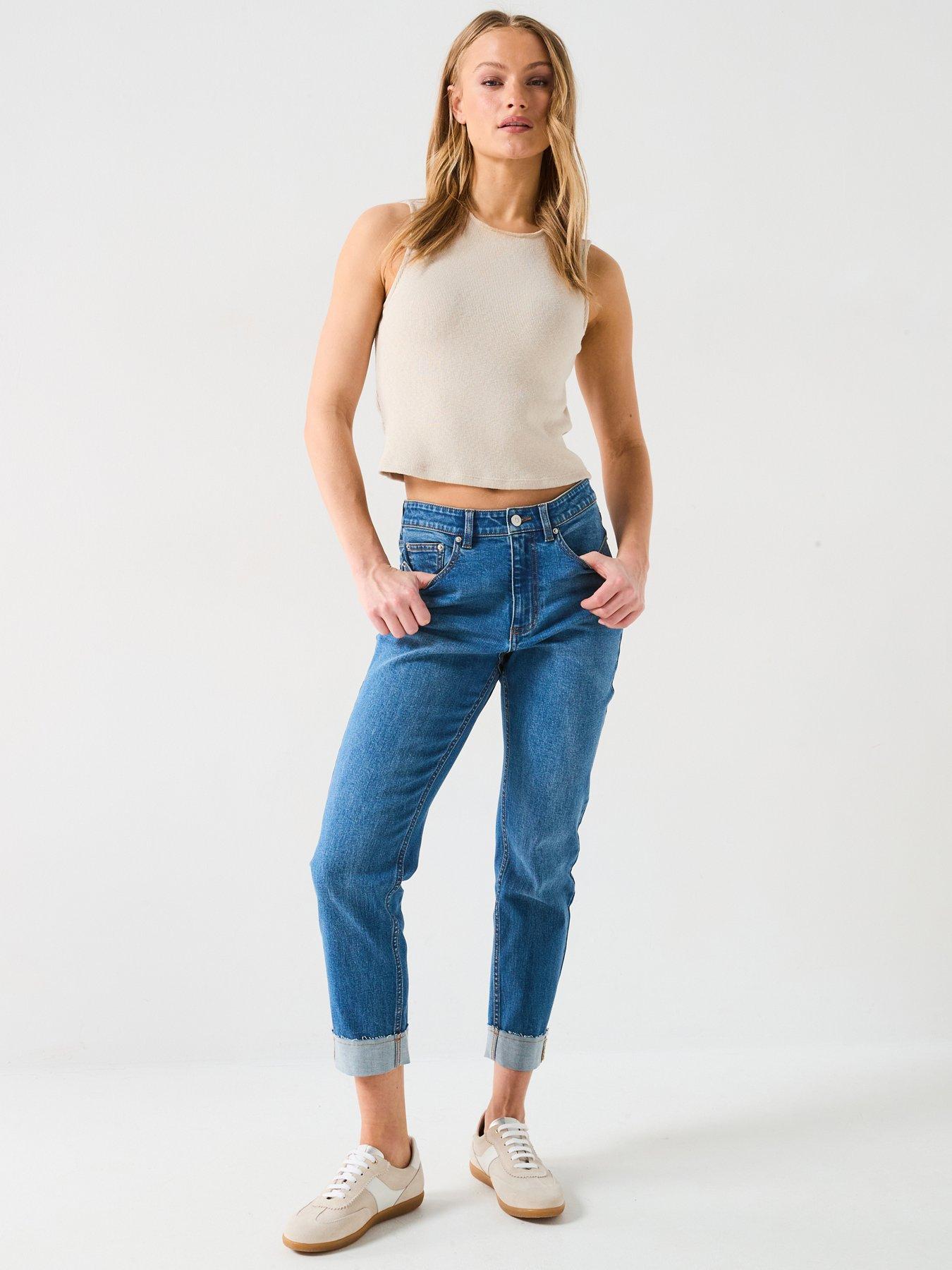 Image 6 of 6 of V by Very Girlfriend Straight Jeans - Dark Wash