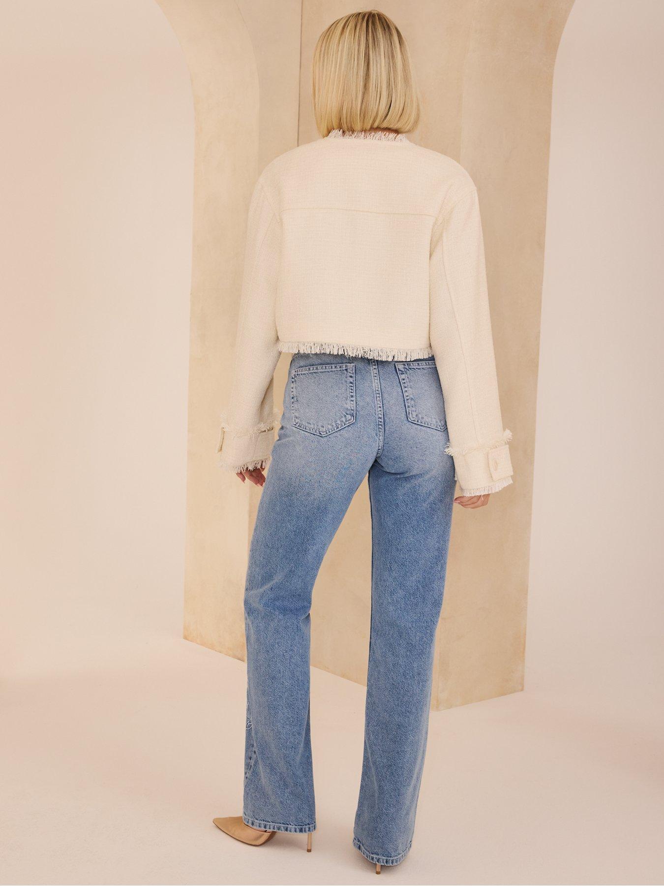 Image 2 of 3 of Michelle Keegan Western Embellished&nbsp;Straight Leg Jean - Mid Wash