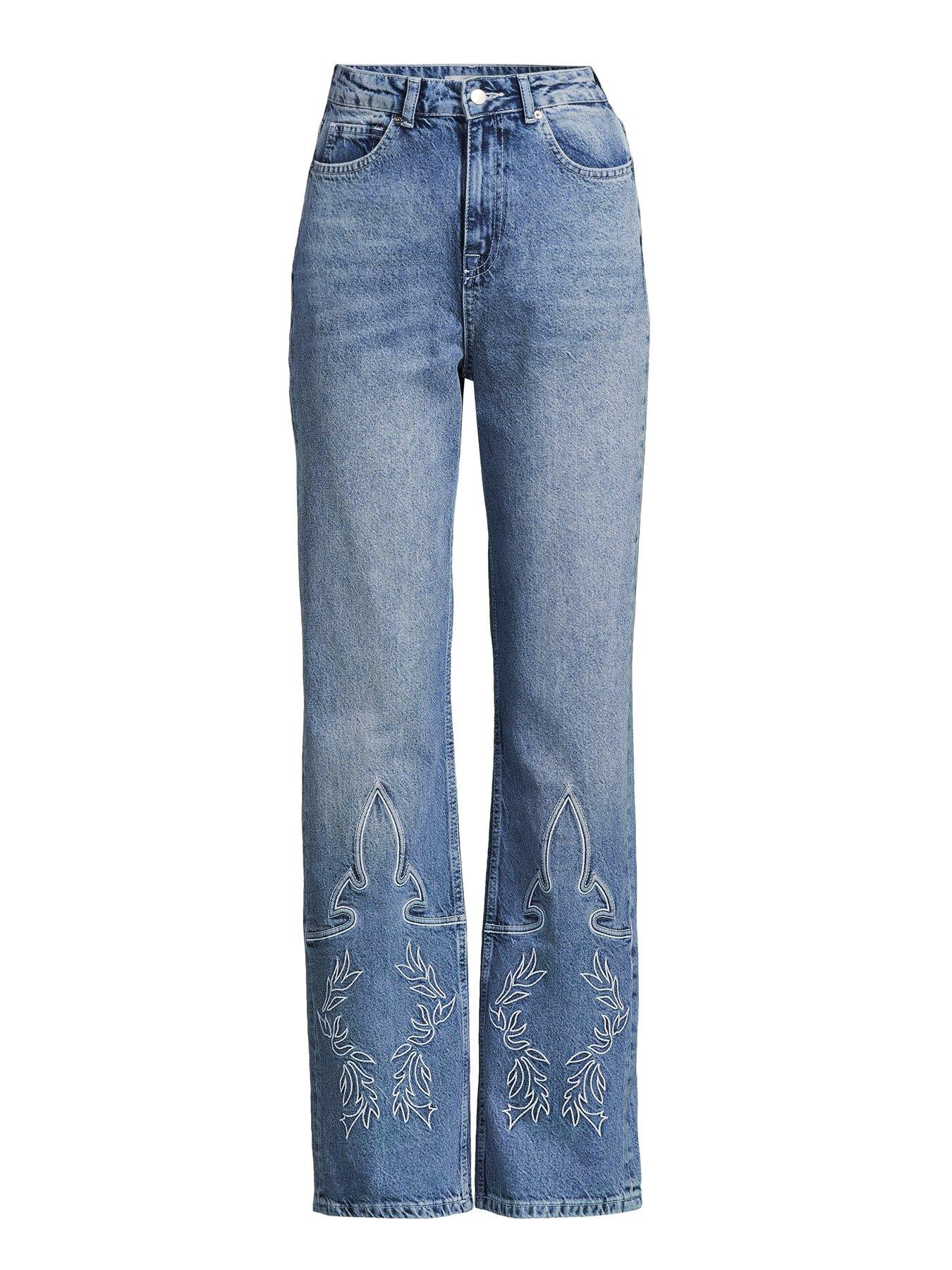 Image 3 of 3 of Michelle Keegan Western Embellished&nbsp;Straight Leg Jean - Mid Wash
