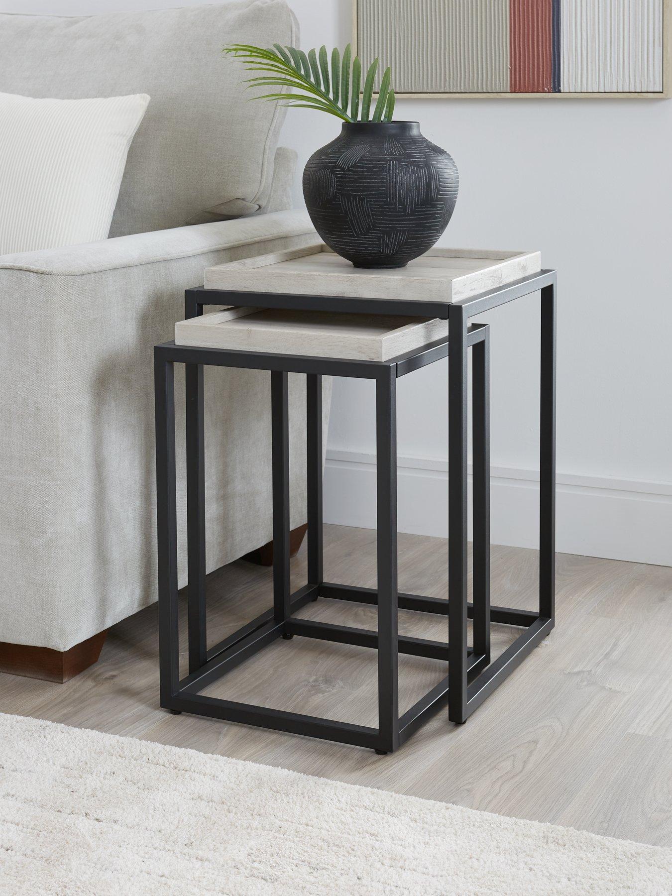 The Very Collection Harlem Square Nest of 2 Tables - Grey Oak - FSC® Certified