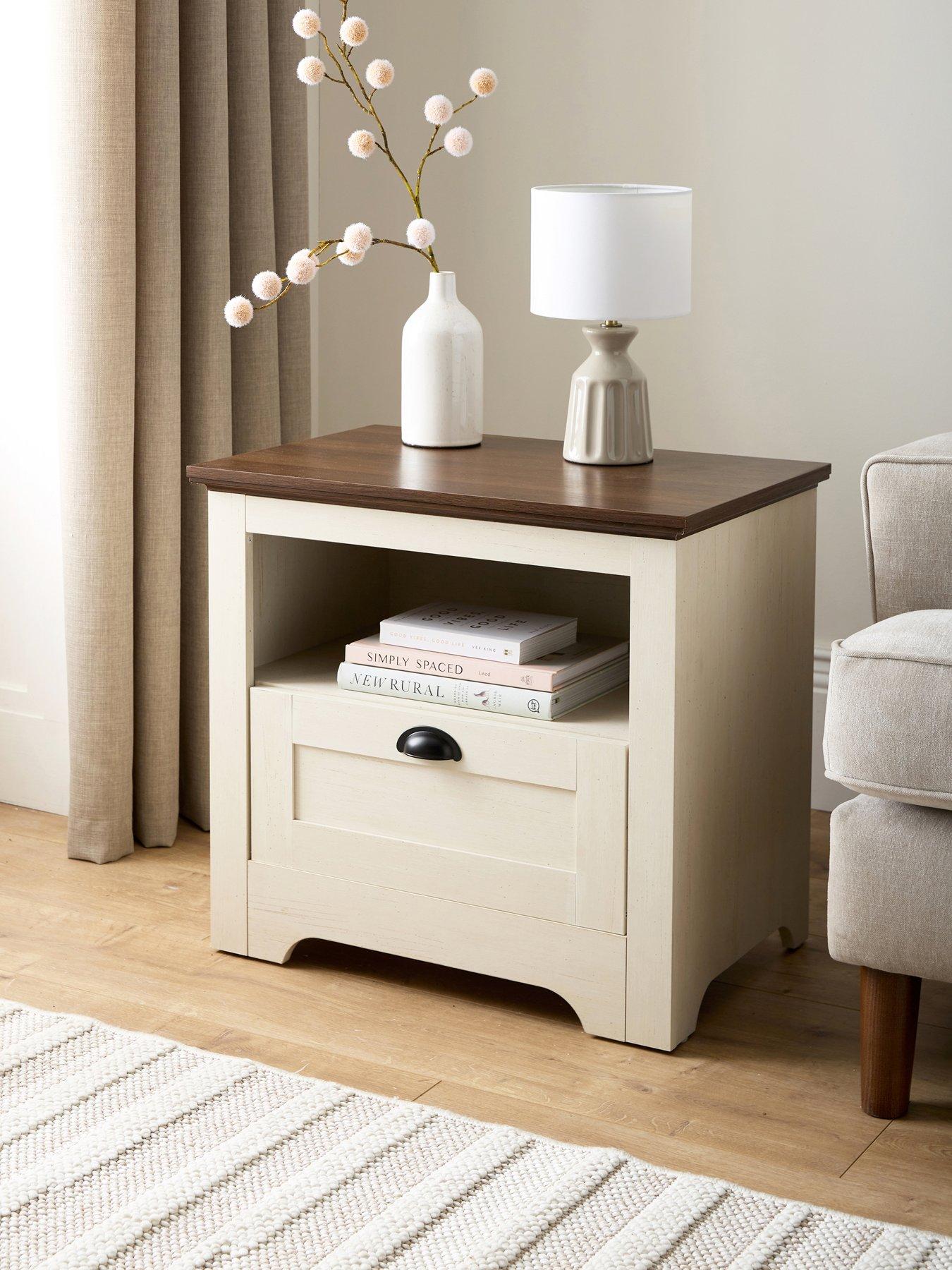 Image 1 of 7 of The Very Collection New Devon Lamp Table - Ivory/Walnut - FSC Certified