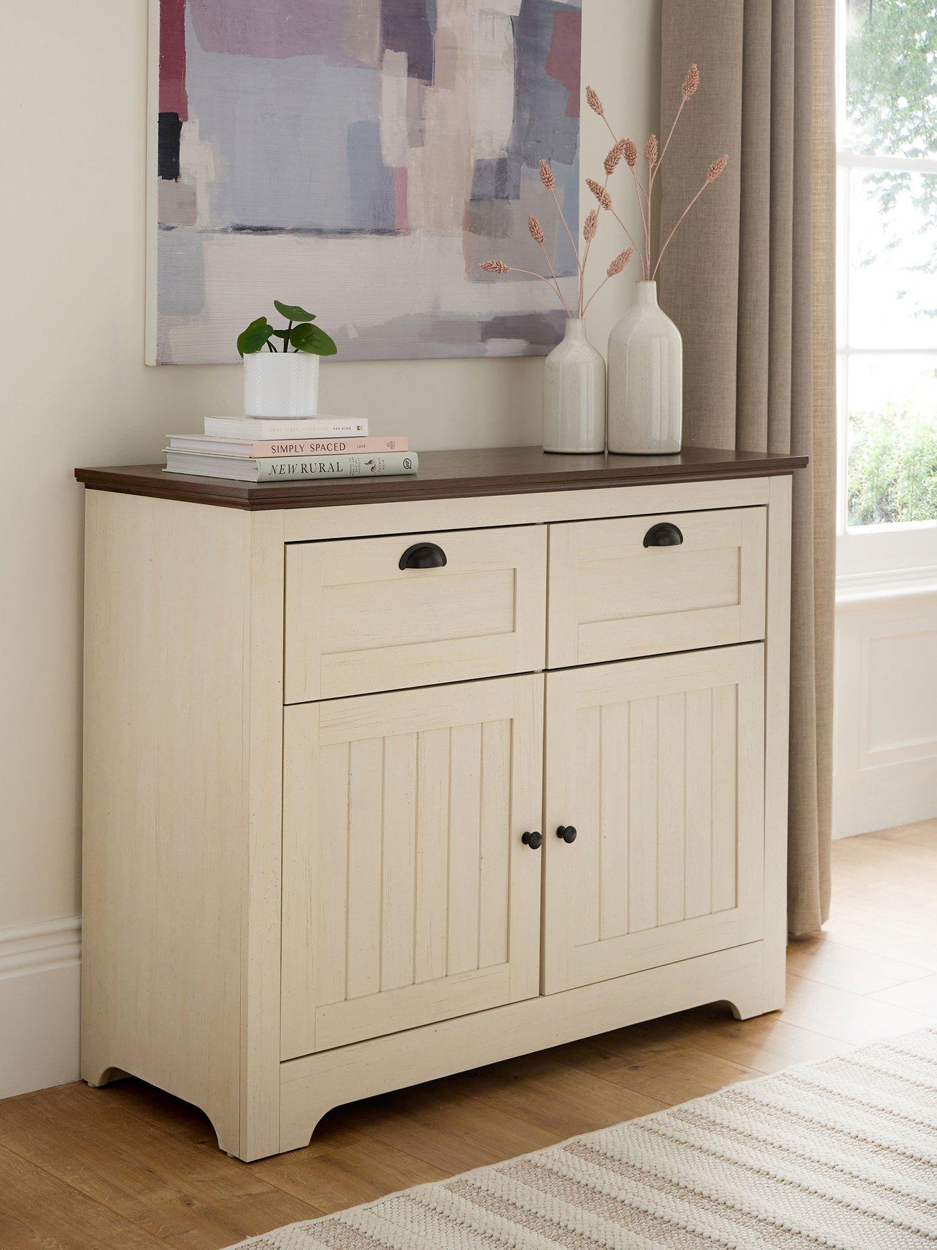 The Very Collection New Devon Compact Sideboard - Ivory/Walnut - FSC® Certified