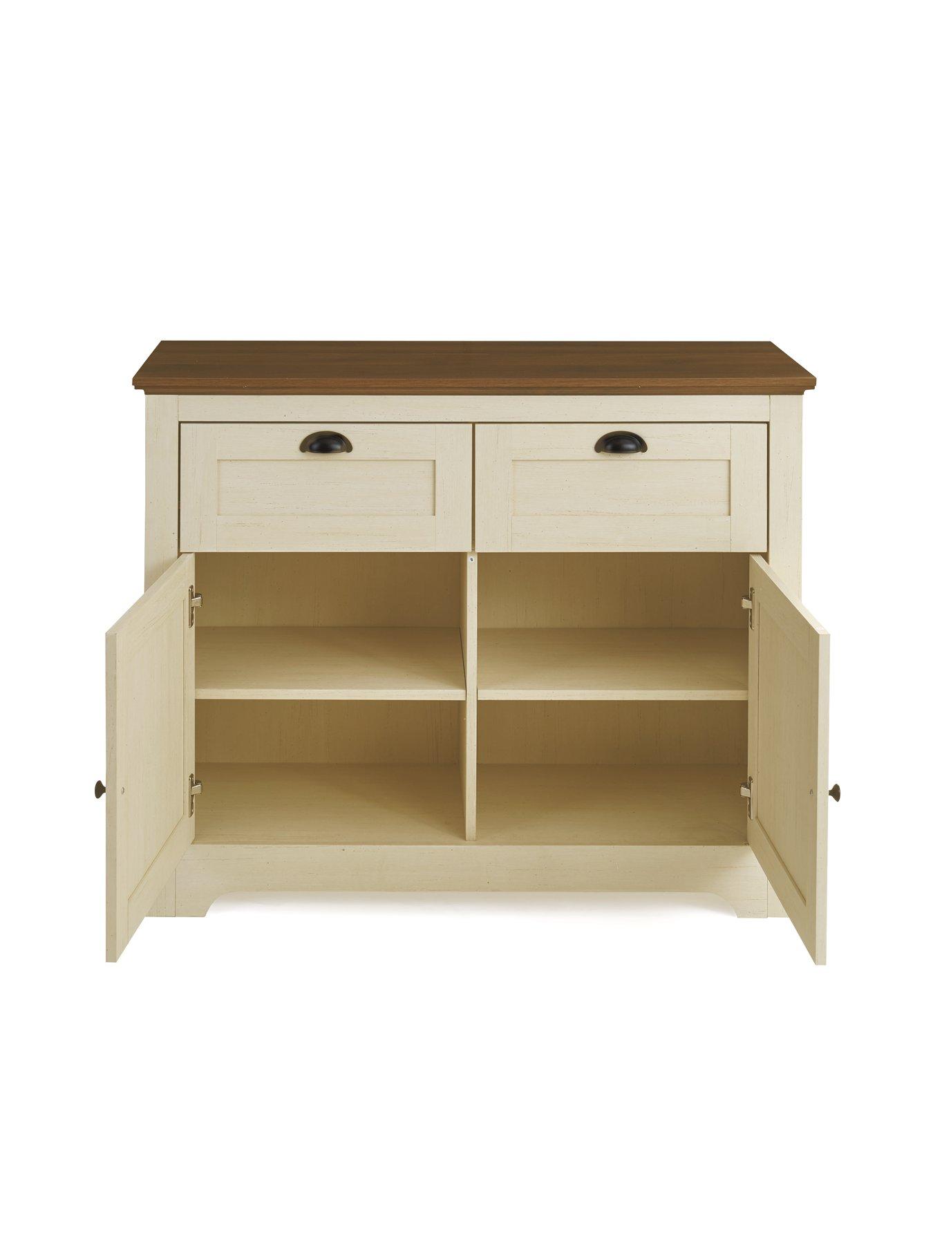 Image 4 of 7 of The Very Collection New Devon Compact Sideboard - Ivory/Walnut - FSC Certified