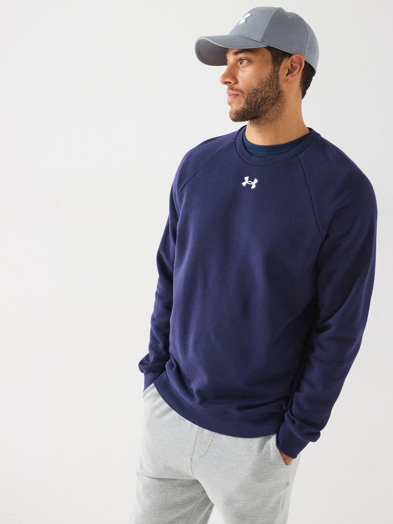 UNDER ARMOUR Mens Training Rival Fleece Crew - Blue