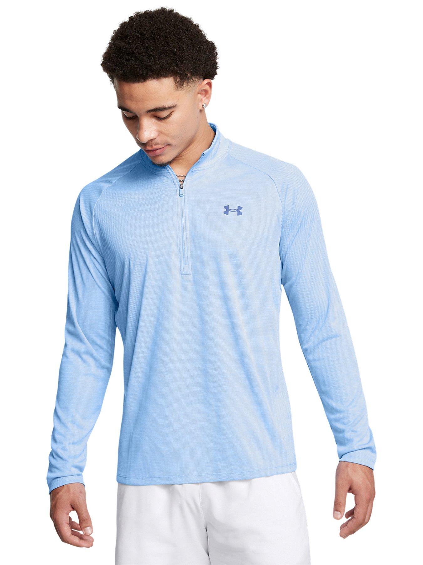 under-armour-mens-training-tech-textured-12-zip-bluefront