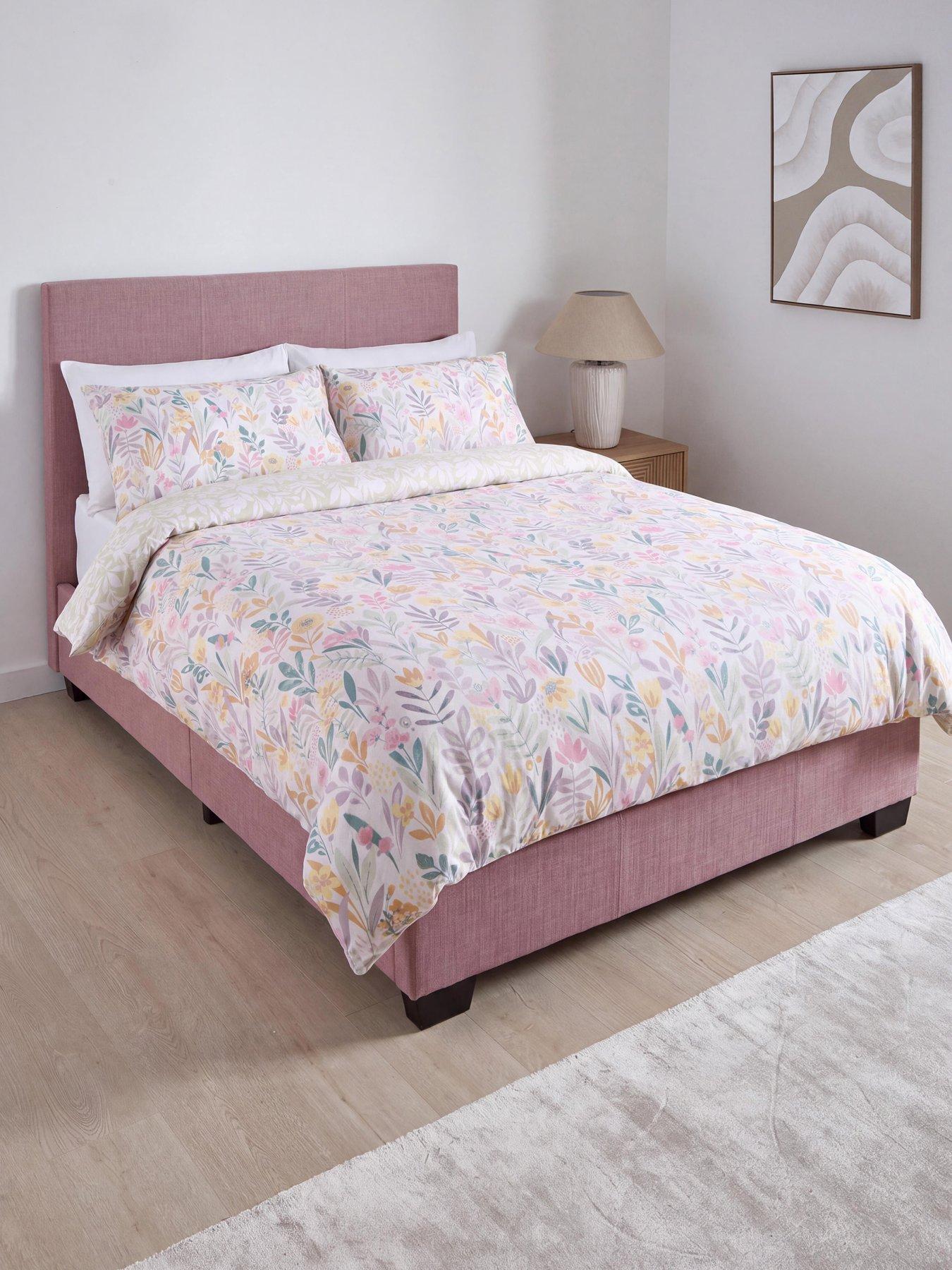 The Very Collection Riley Fabric Small Double Bed Frame with Mattress Options (Buy  &  SAVE!) - Antique Rose - FSC® Certified