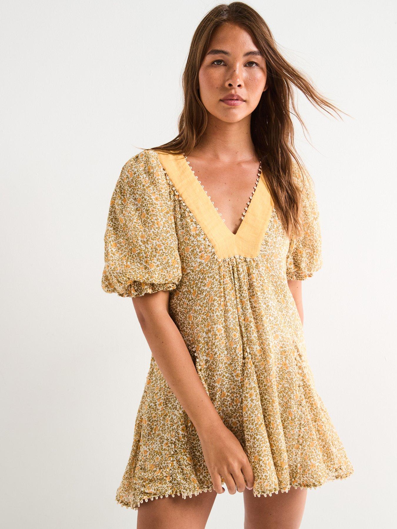 FREE PEOPLE Bali - Coral Mini Dress - Multi