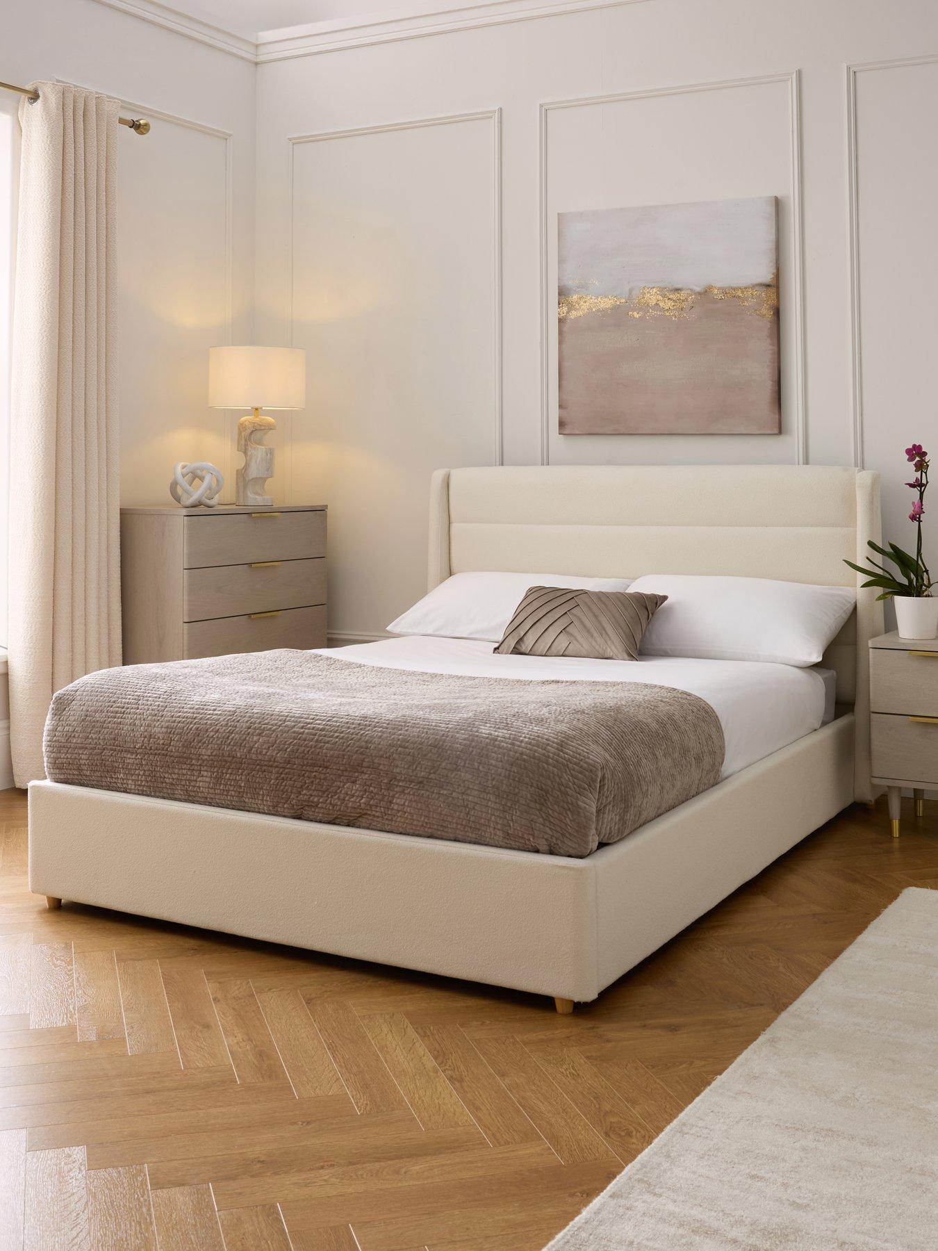 Very Home Gabriel Fabric Winged Bed Frame with Mattress Options (Buy  &  SAVE!) - FSC® Certified