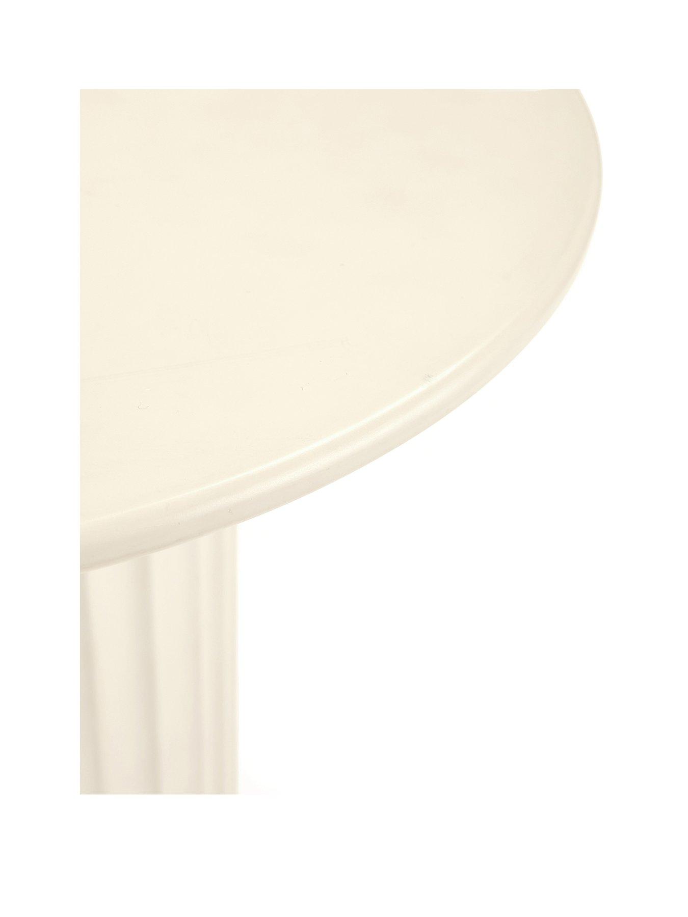 Image 3 of 4 of The Very Collection Cora Pedestal Side Table - Ivory