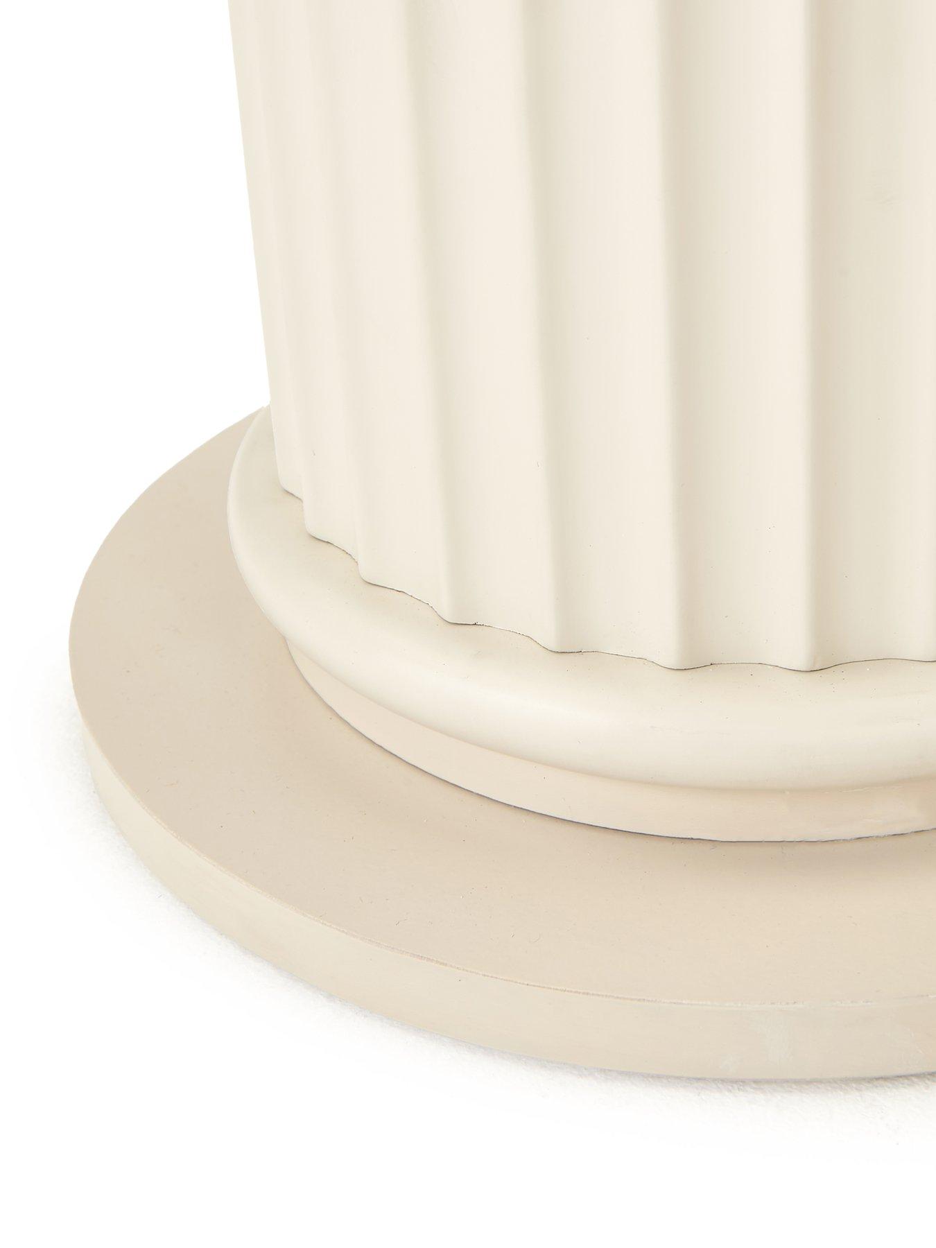 Image 4 of 4 of The Very Collection Cora Pedestal Side Table - Ivory