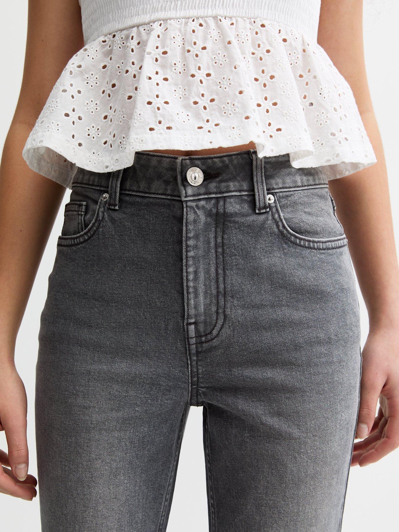 Image 5 of 5 of New Look 915 Girls Phoebe Flare Leg Jeans - Dark Grey