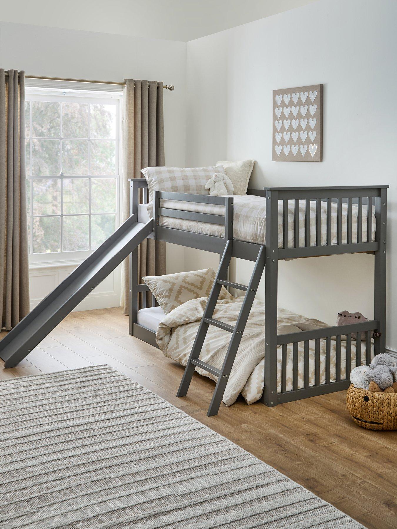 Image 1 of 5 of Very Home Novara Bunk Bed with Slide with Mattress Options (Buy &amp; SAVE!) - Grey - FSC&reg; Certified