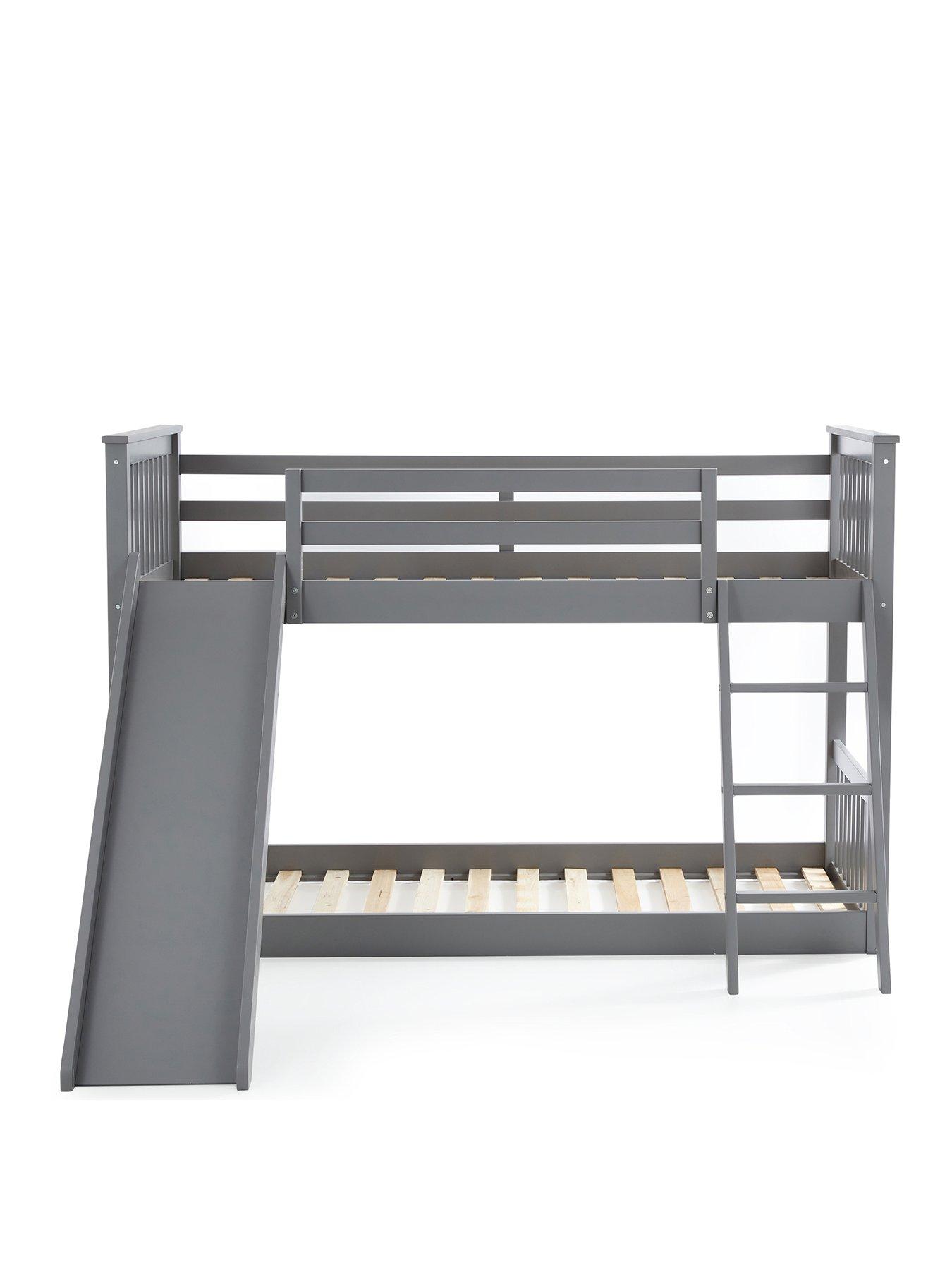 Image 2 of 5 of Very Home Novara Bunk Bed with Slide with Mattress Options (Buy &amp; SAVE!) - Grey - FSC&reg; Certified