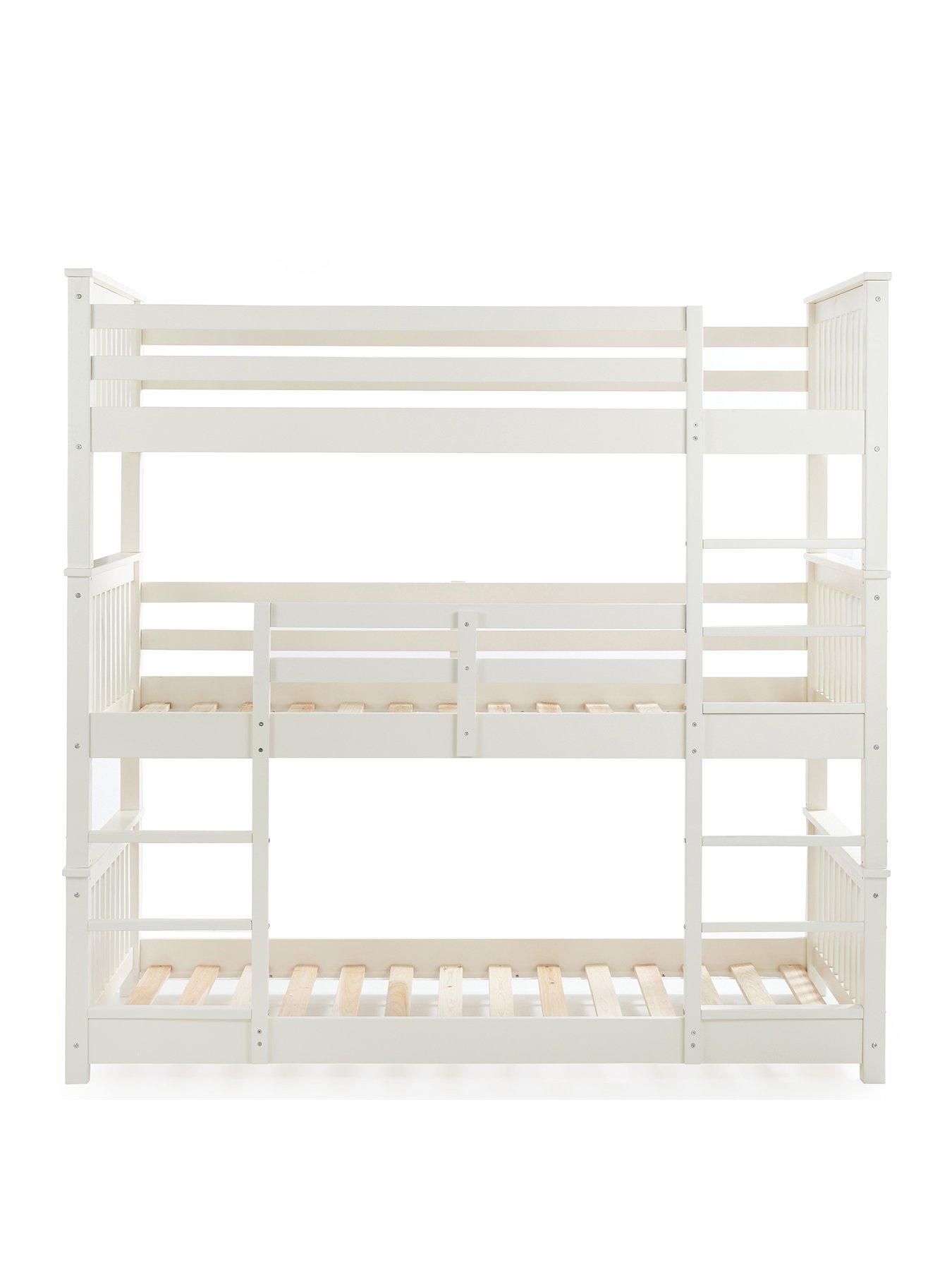 Image 2 of 4 of Very Home Novara White&nbsp;Triple Bunk Bed with Mattress Options (Buy &amp; SAVE!)&nbsp;- White&nbsp;- FSC&reg; Certified