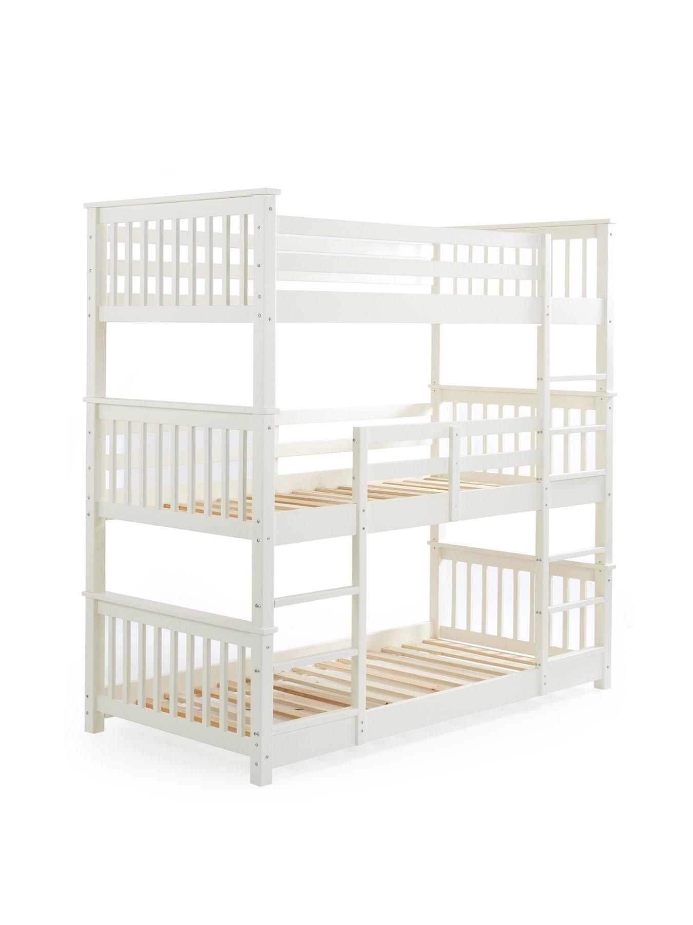 Image 3 of 4 of Very Home Novara White&nbsp;Triple Bunk Bed with Mattress Options (Buy &amp; SAVE!)&nbsp;- White&nbsp;- FSC&reg; Certified