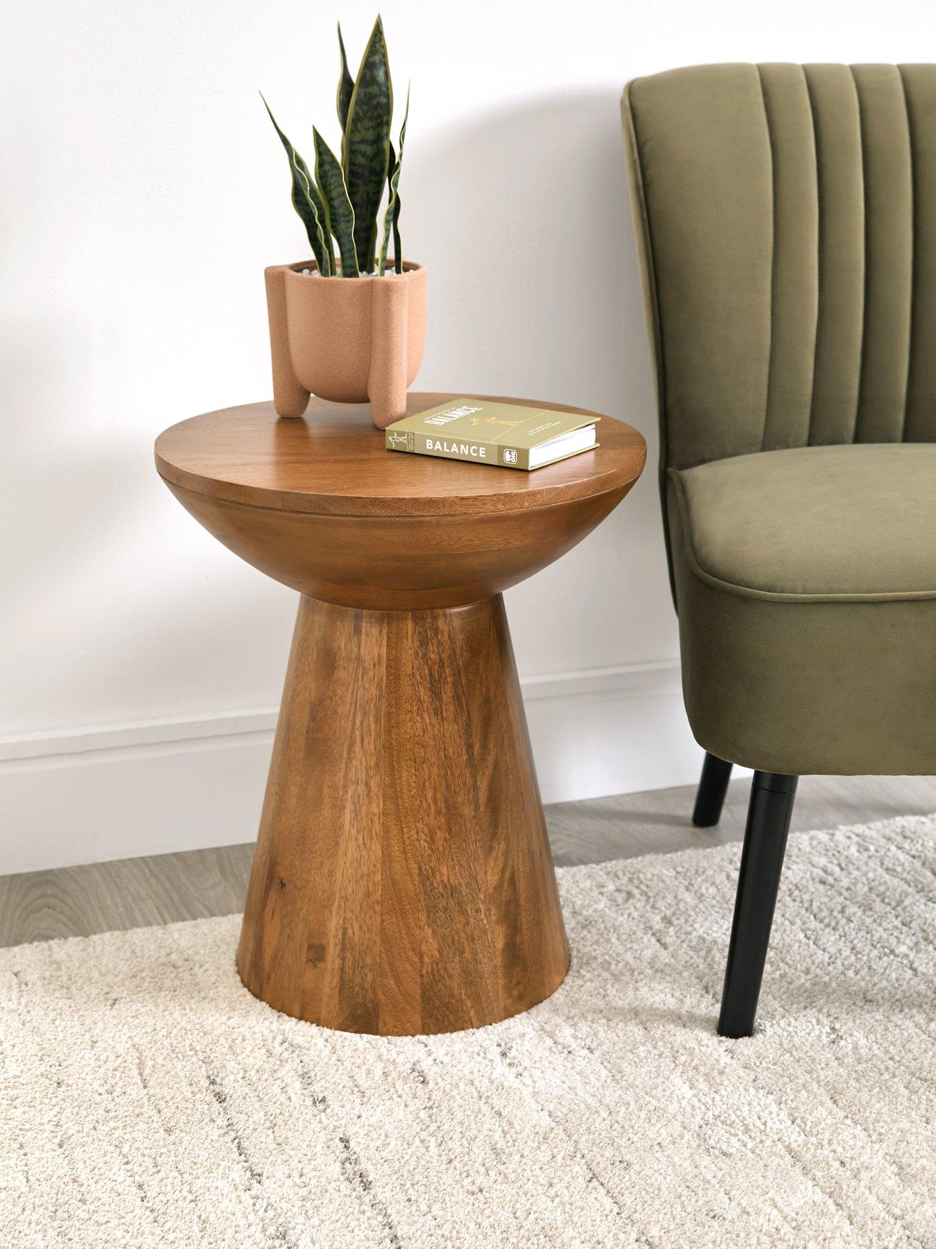 Image 1 of 6 of The Very Collection Drum Side Table in Walnut - FSC&reg; Certified