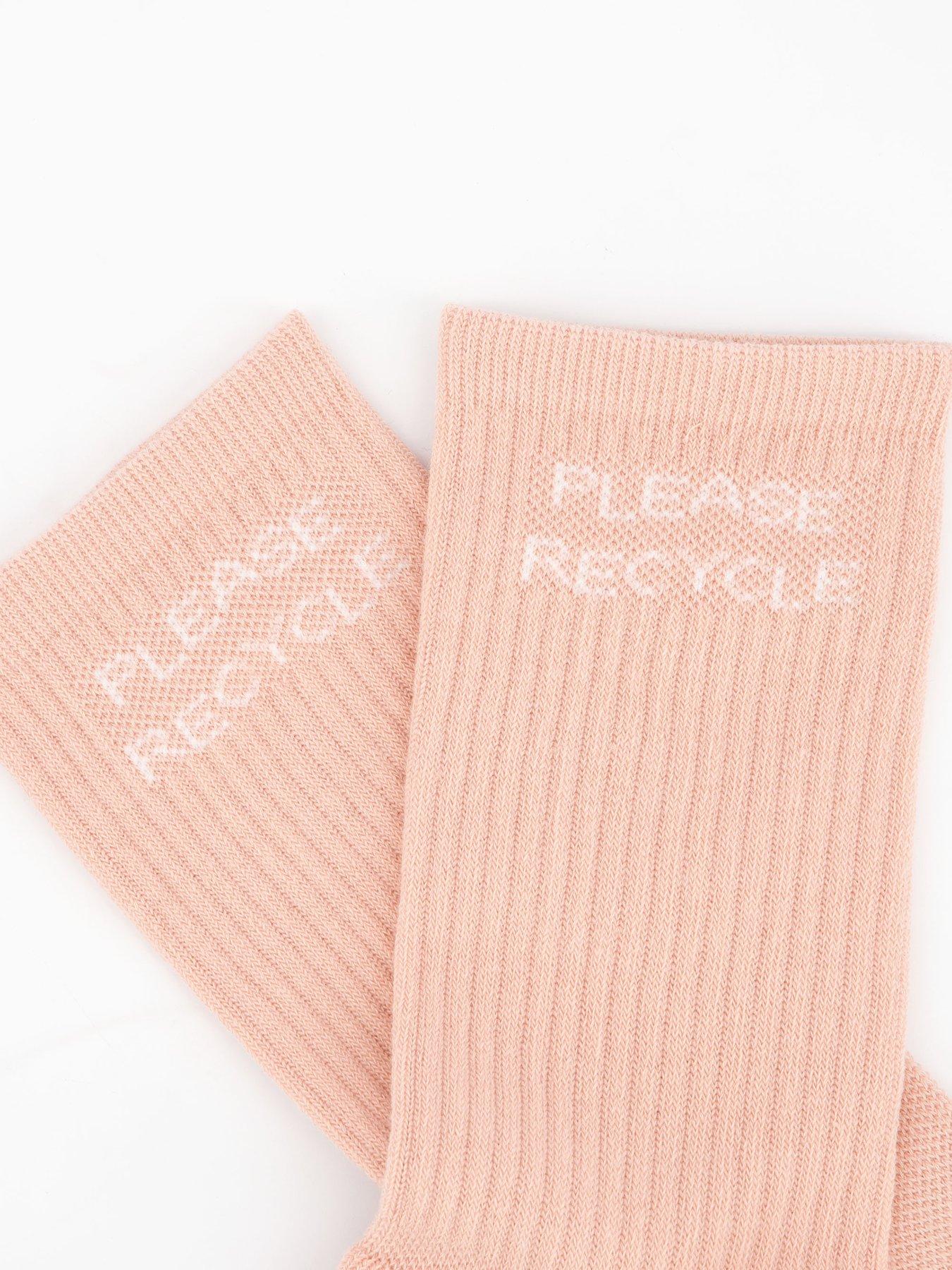 Image 2 of 3 of Girlfriend Collective Womens Training Please Recycle Crew Socks - Pink