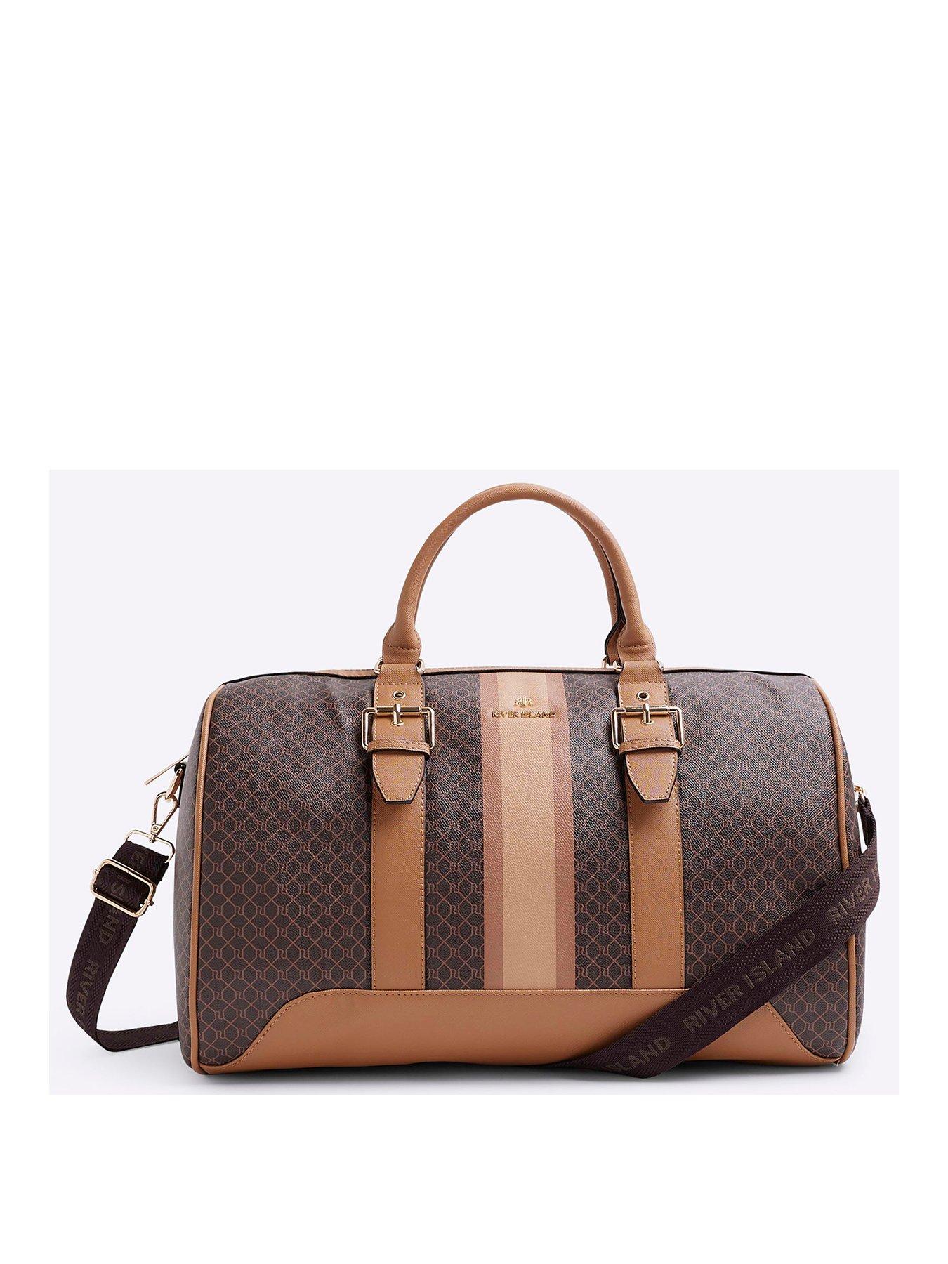 river-island-4045-stripe-monogram-barrel-bagfront