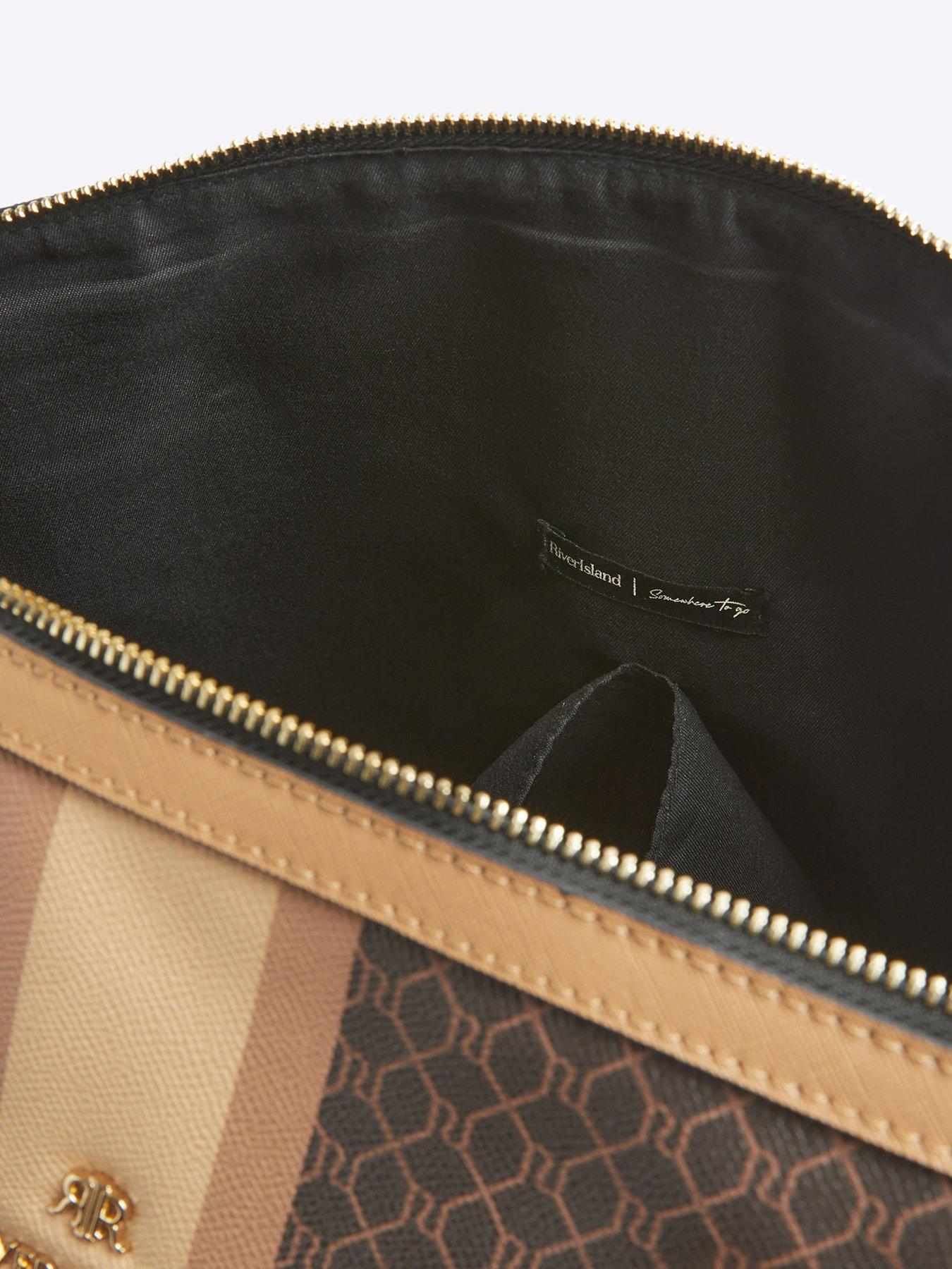 Image 5 of 5 of River Island 4046 Stripe Monogram Barrel Bag - Brown