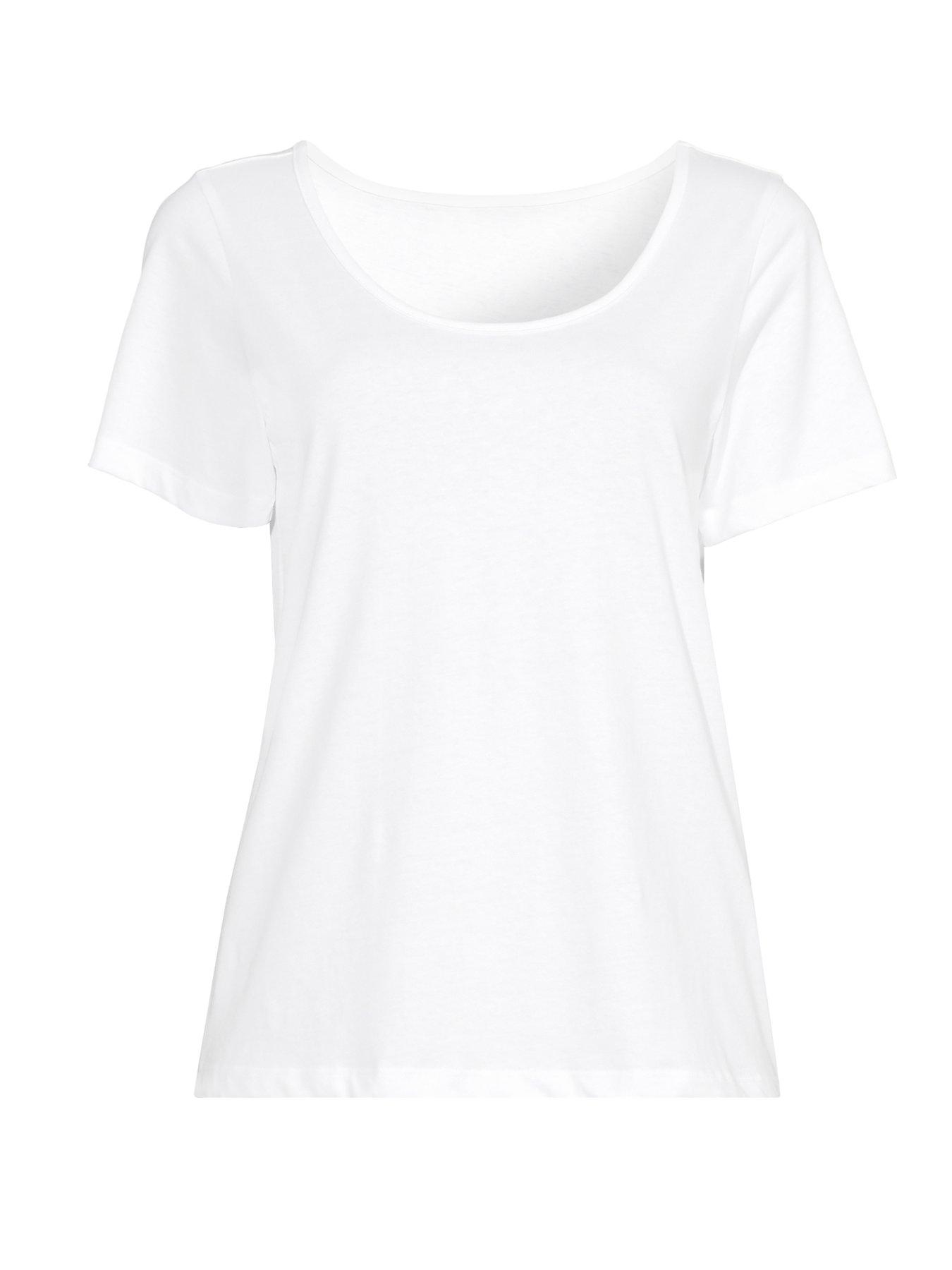Image 7 of 7 of The Very Collection Essential Scoop Neck T-Shirt - White