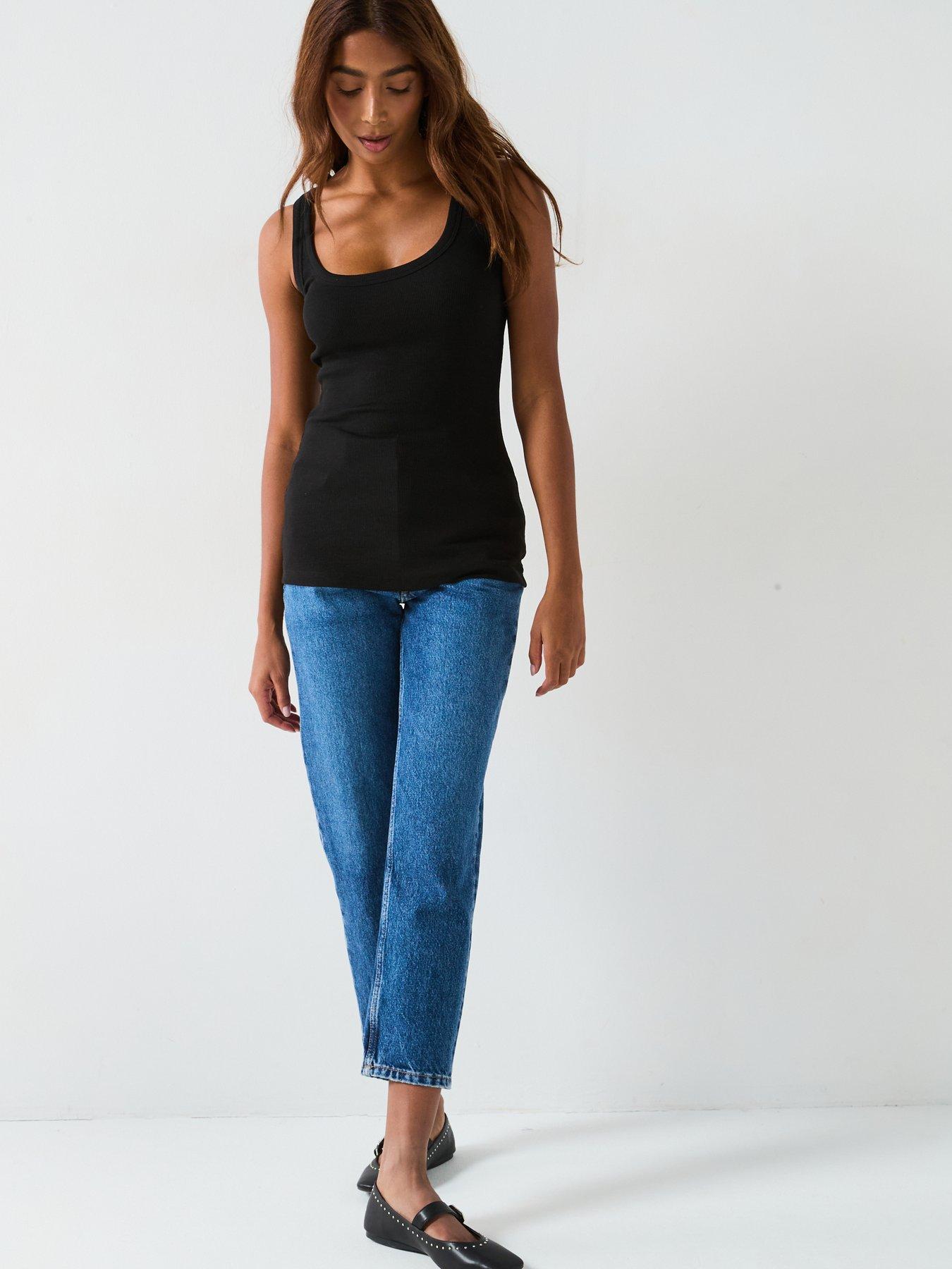 v-by-very-essential-rib-scoop-vest-blackback