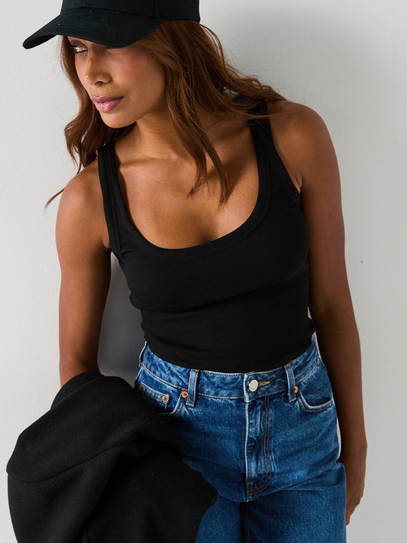 v-by-very-essential-rib-scoop-vest-blackoutfit