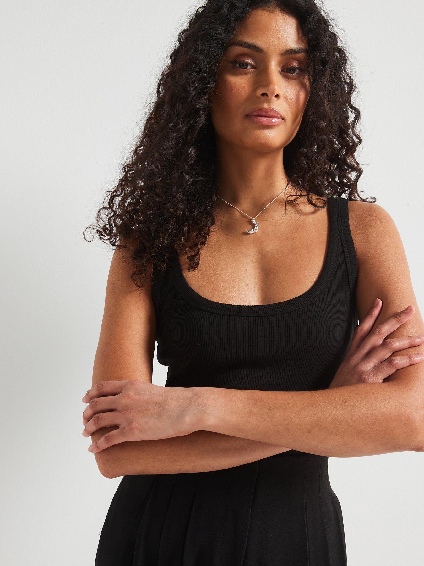 Image 5 of 6 of The Very Collection Tall Essential Rib Scoop Vest - Black