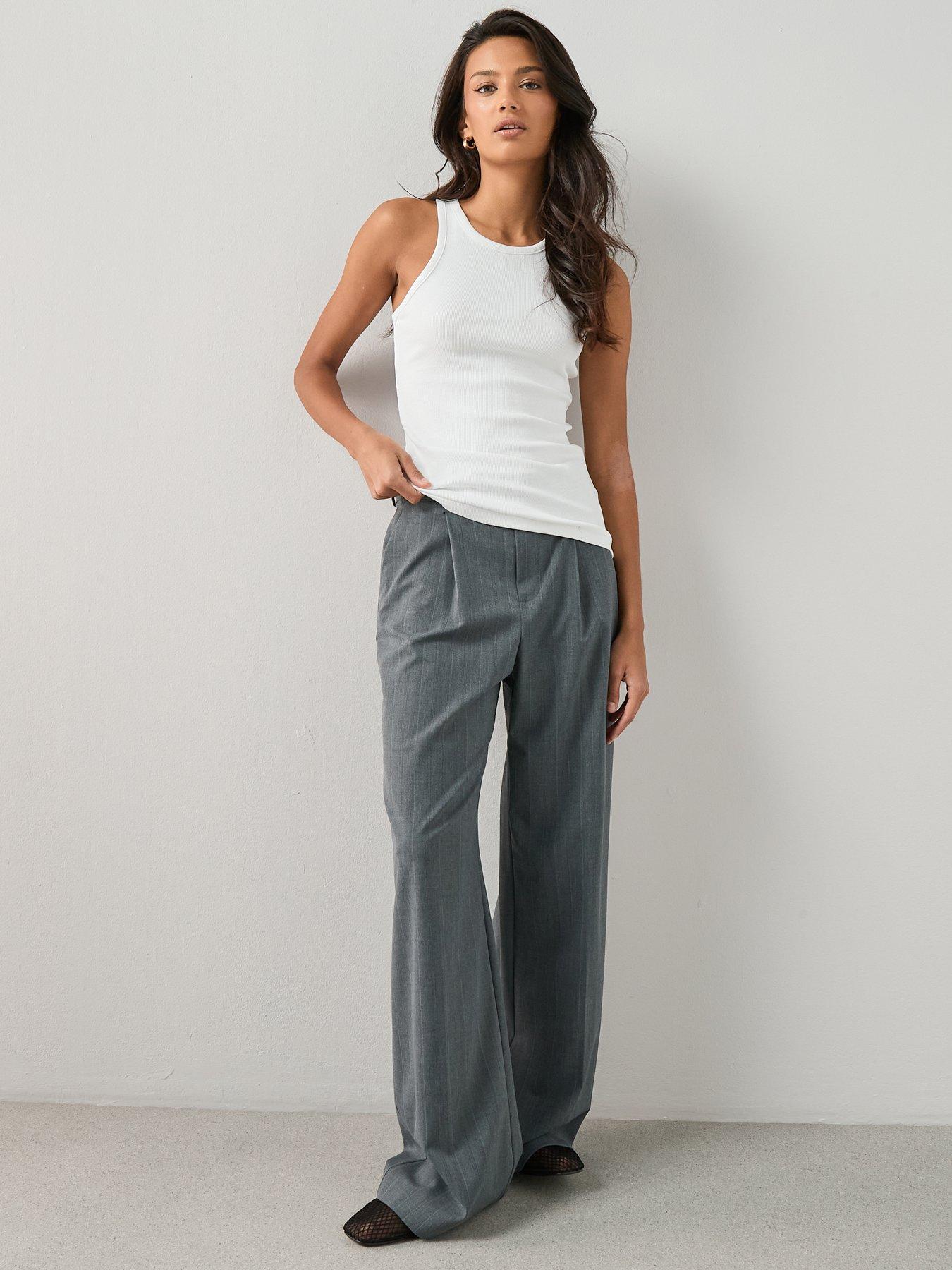 Image 3 of 6 of The Very Collection Ribbed Racer Vest - White
