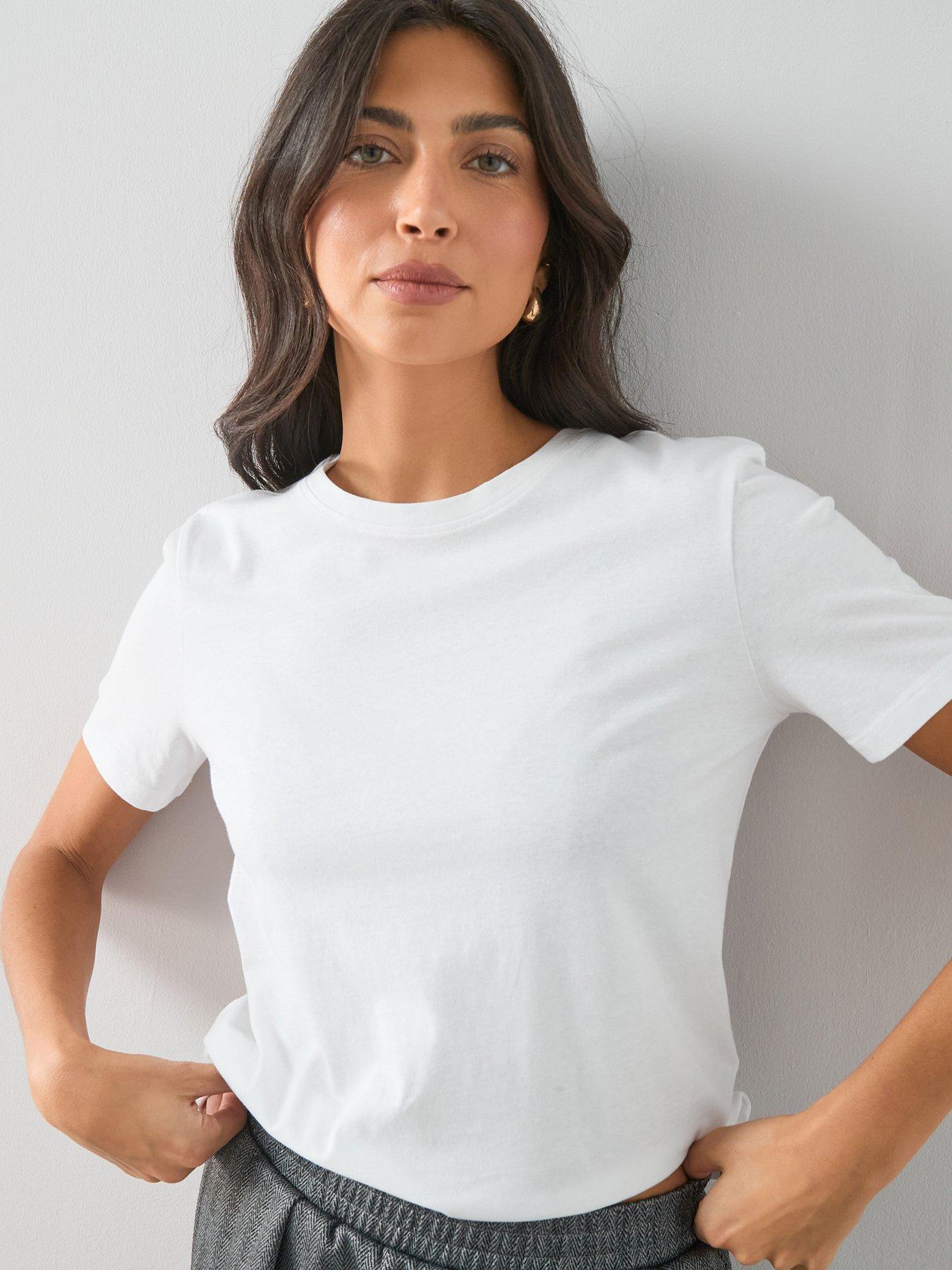 Image 1 of 6 of The Very Collection Essential Crew Neck T-shirt - White