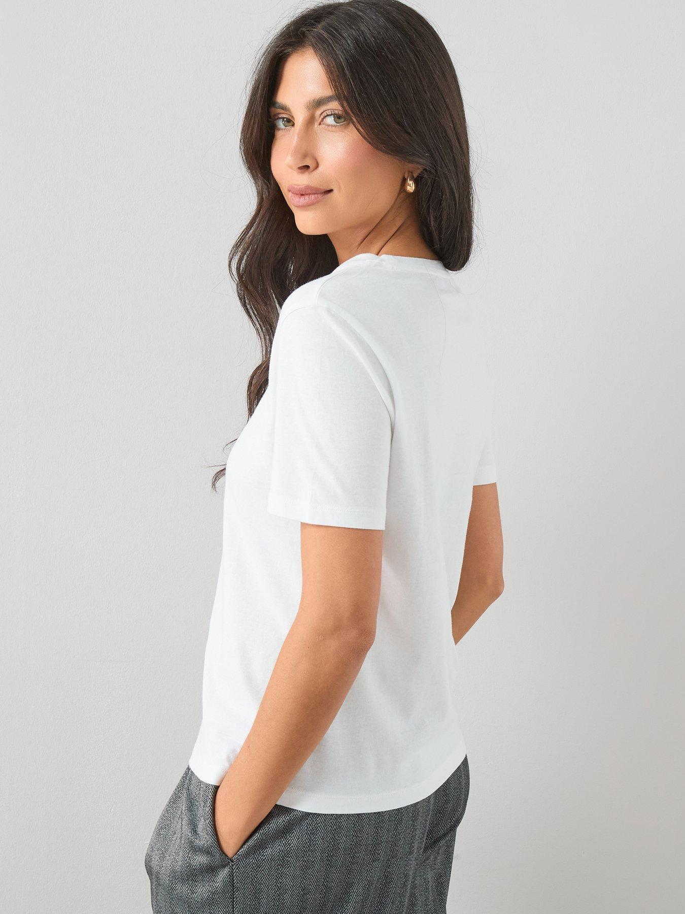 Image 2 of 6 of The Very Collection Essential Crew Neck T-shirt - White