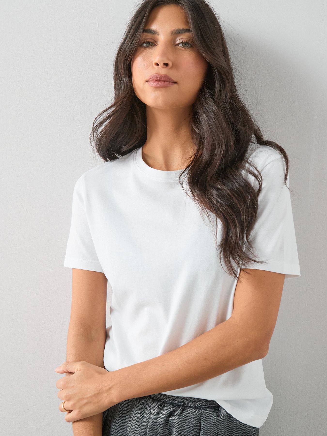 Image 4 of 6 of The Very Collection Essential Crew Neck T-shirt - White