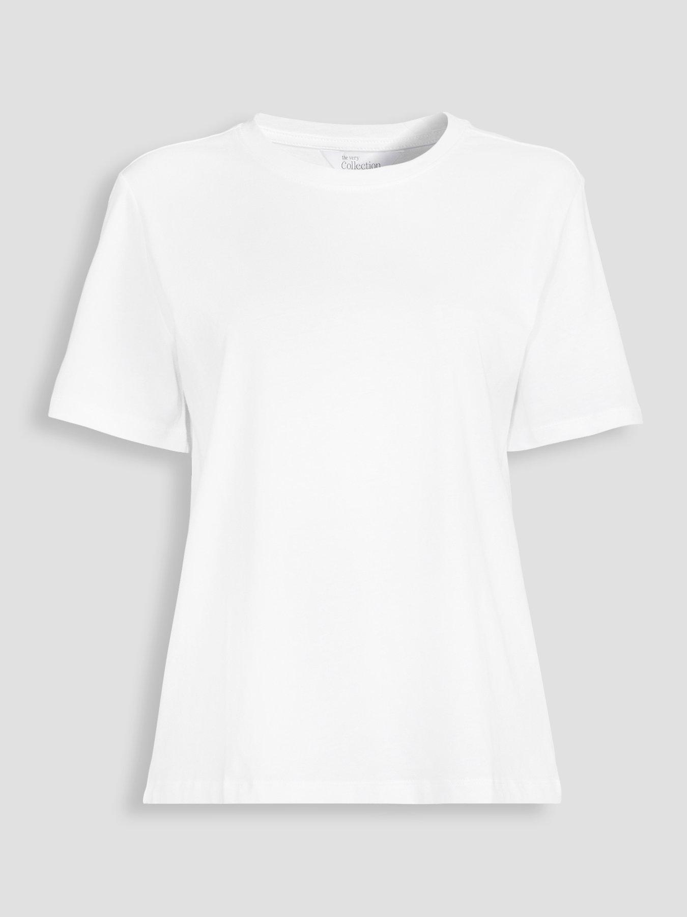 Image 7 of 7 of The Very Collection Womens Crew Neck Cotton T-Shirt - White