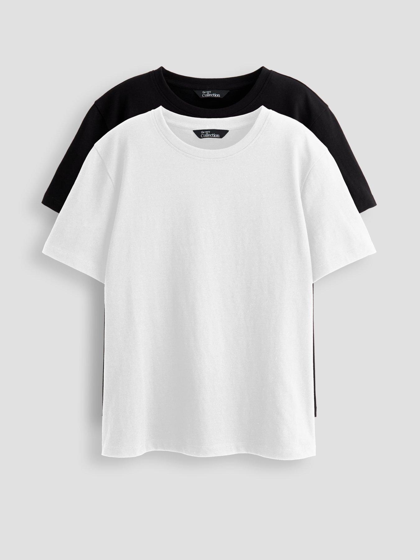 Image 1 of 7 of The Very Collection 2 Pack Essential Crew Neck T-Shirts - Black