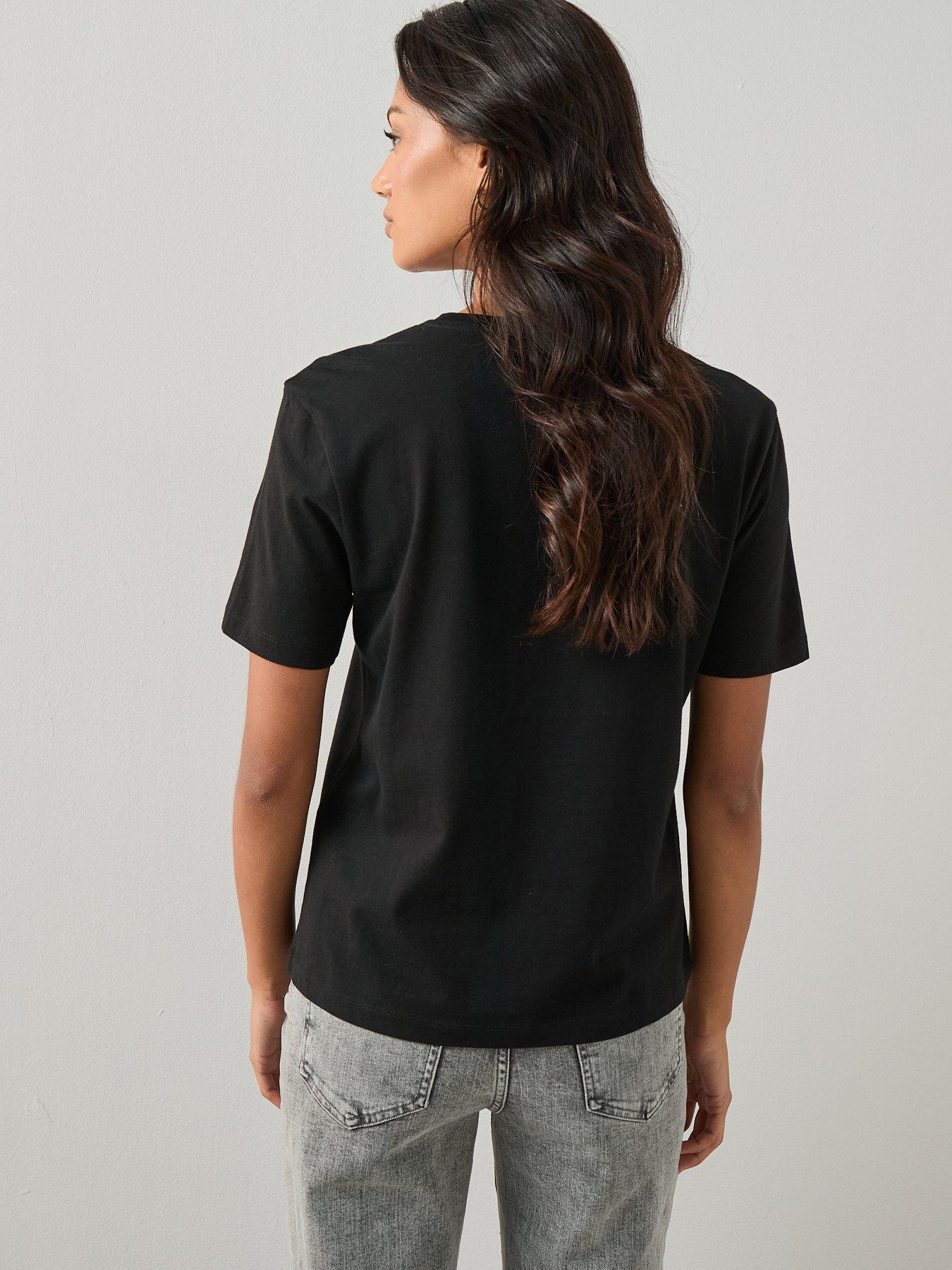 Image 3 of 7 of The Very Collection 2 Pack Essential Crew Neck T-Shirts - Black
