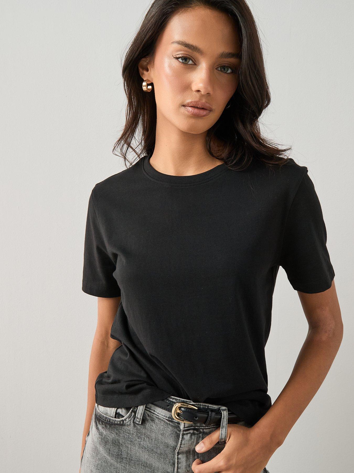 Image 5 of 7 of The Very Collection 2 Pack Essential Crew Neck T-Shirts - Black