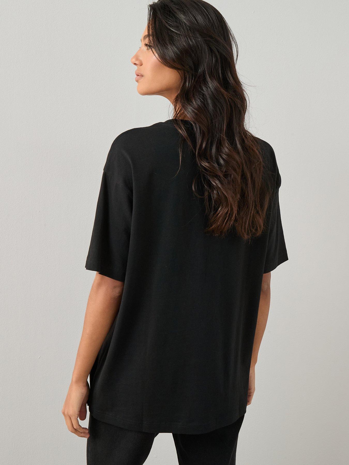Image 2 of 6 of The Very Collection Essential Oversized T-shirt - Black