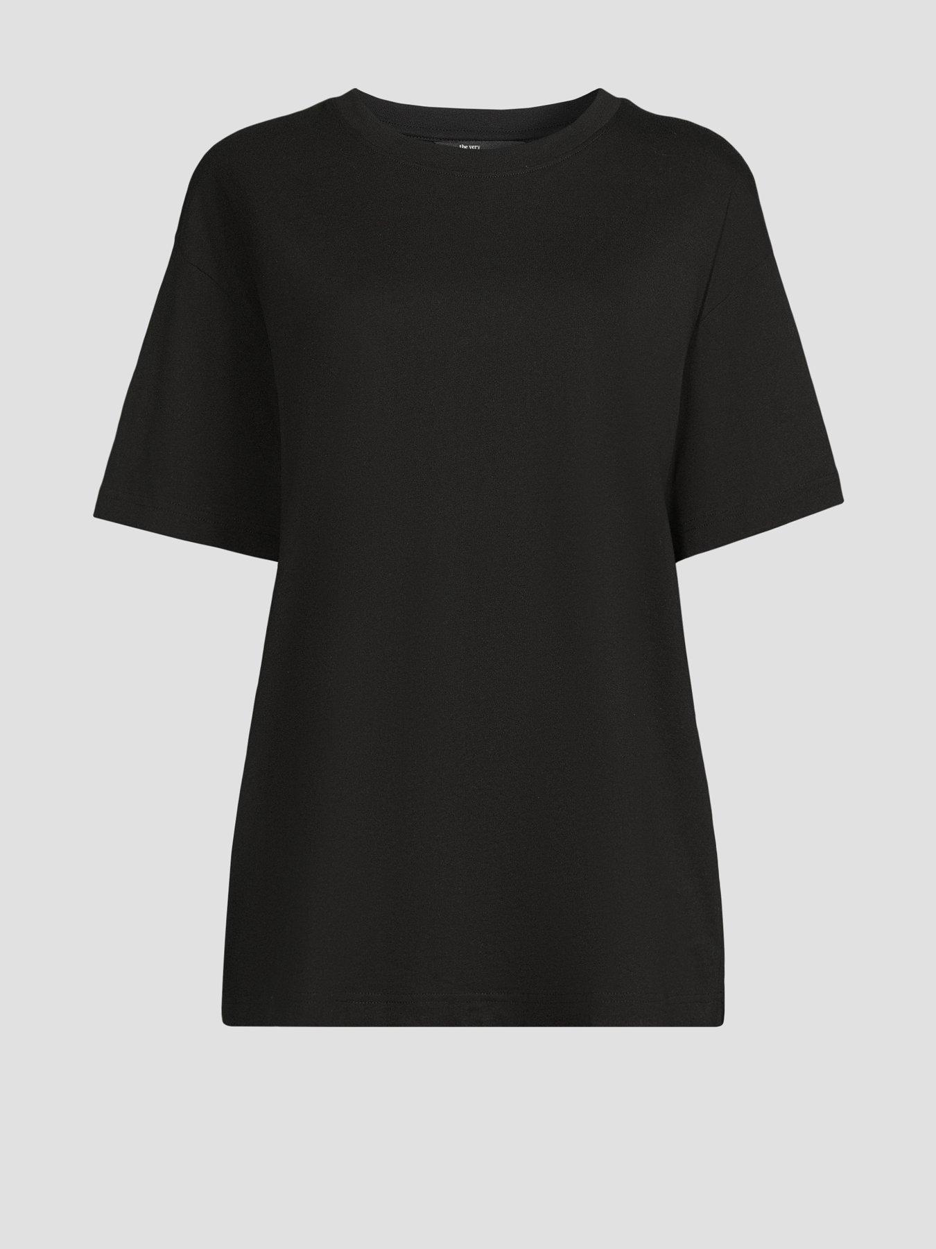 Image 7 of 7 of The Very Collection Womens Oversized Crew Neck T-Shirt - Black