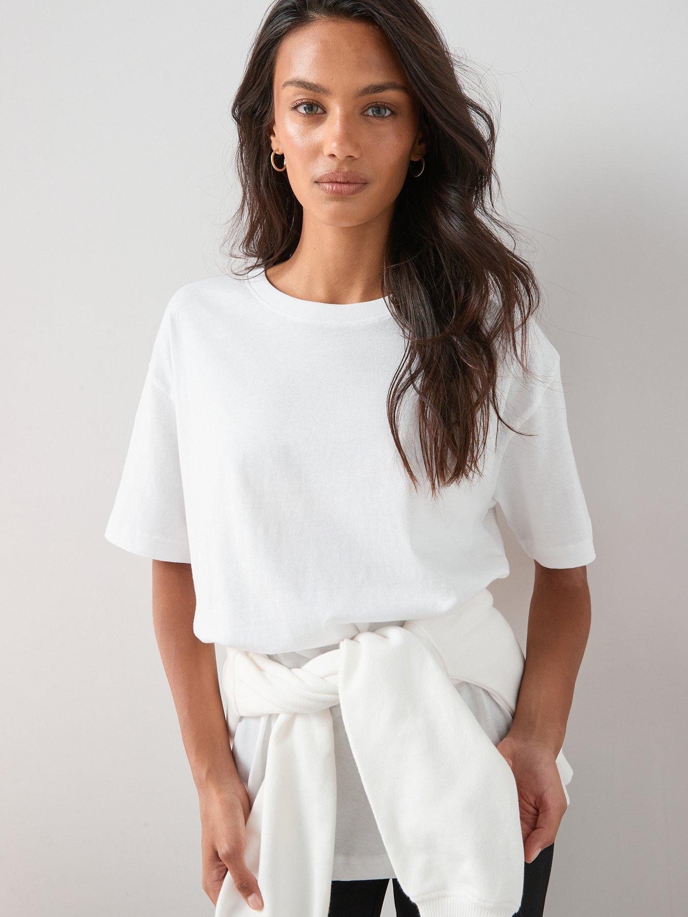 Image 1 of 6 of The Very Collection Essential Oversized T-Shirt - White