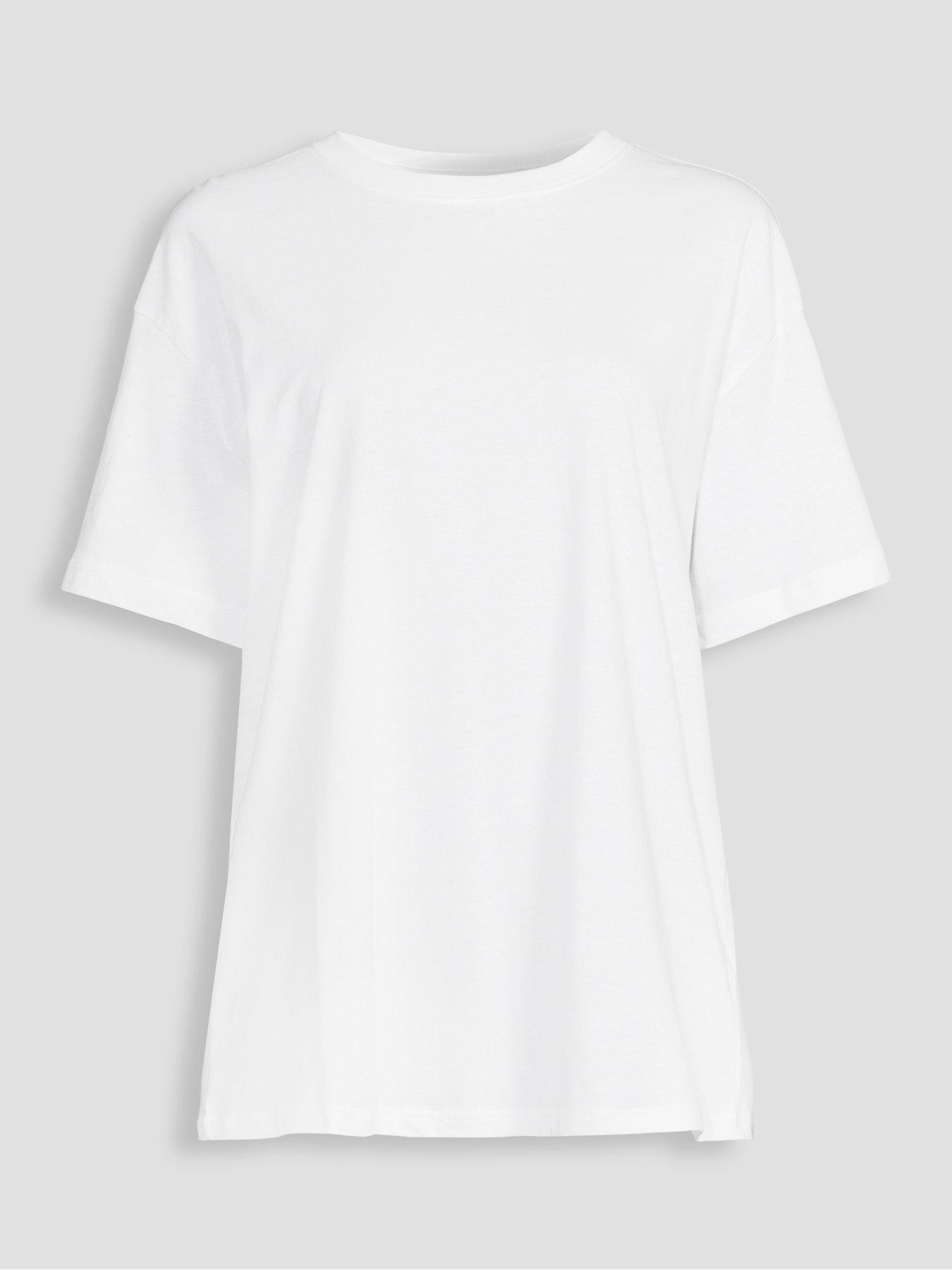 Image 7 of 7 of The Very Collection Womens Oversized Crew Neck T-Shirt - White