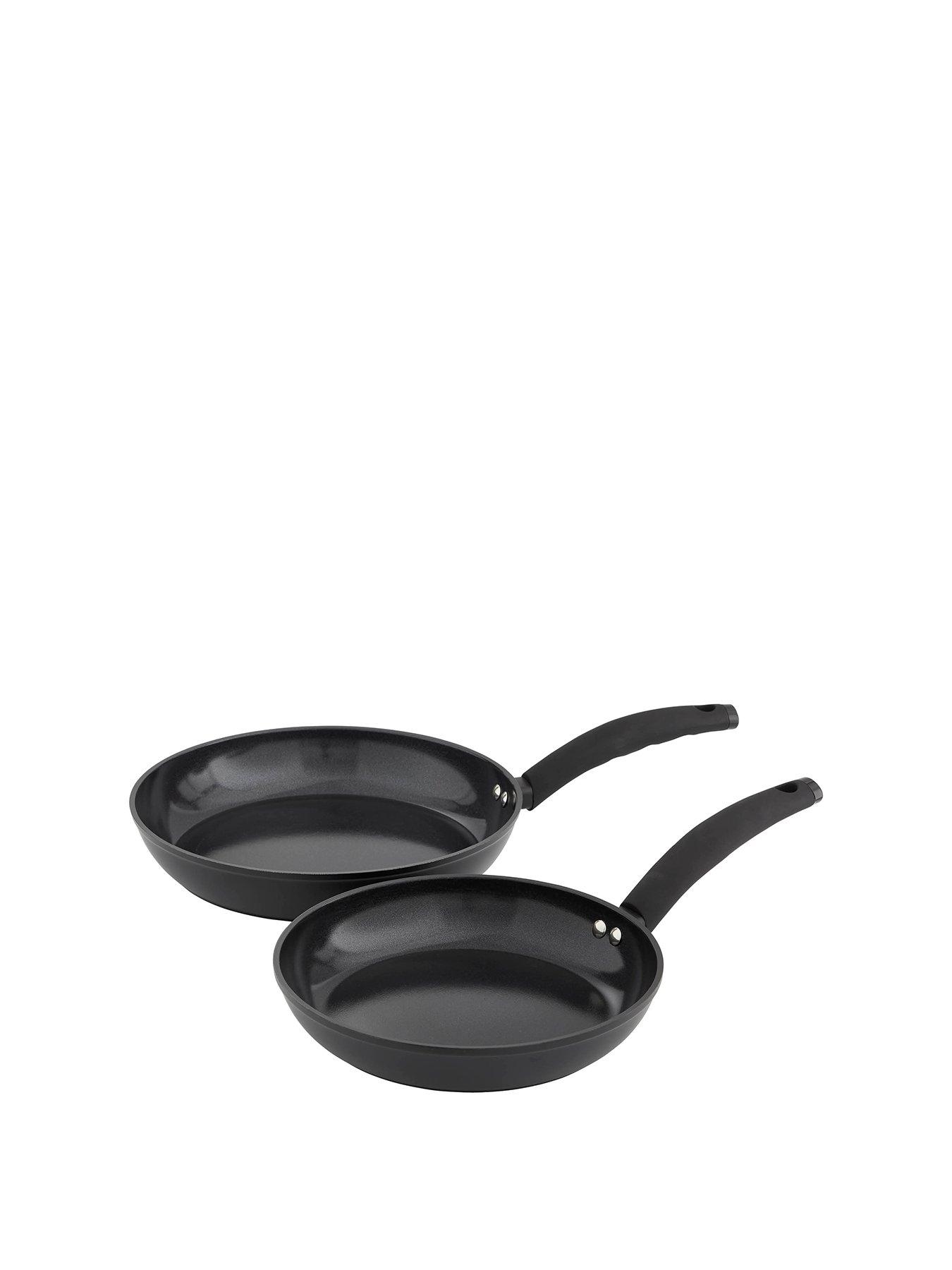 undefined Stealth 2 Piece Forged Aluminium Frying Pan Set with 5x Stronger Toxin Free Ceramic Coating, 24/28cm Frying Pans, Induction Compatible, Black